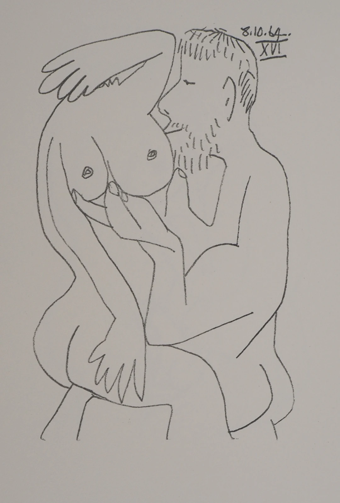 Pablo PICASSO : Le Goût du Bonheur, Intimité d’un couple, Lithographie