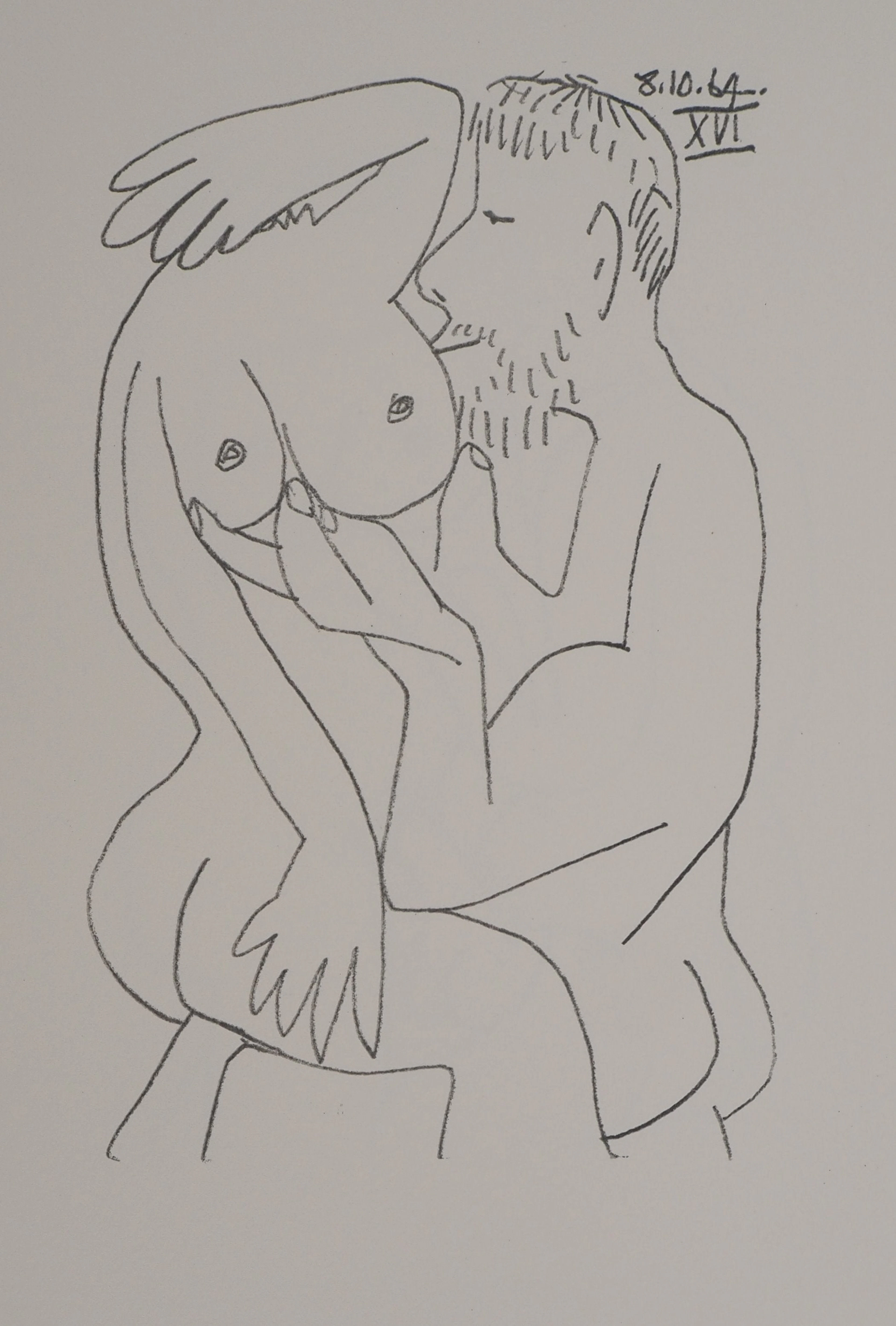 Pablo PICASSO : Le Goût du Bonheur, Intimité d’un couple, Lithographie