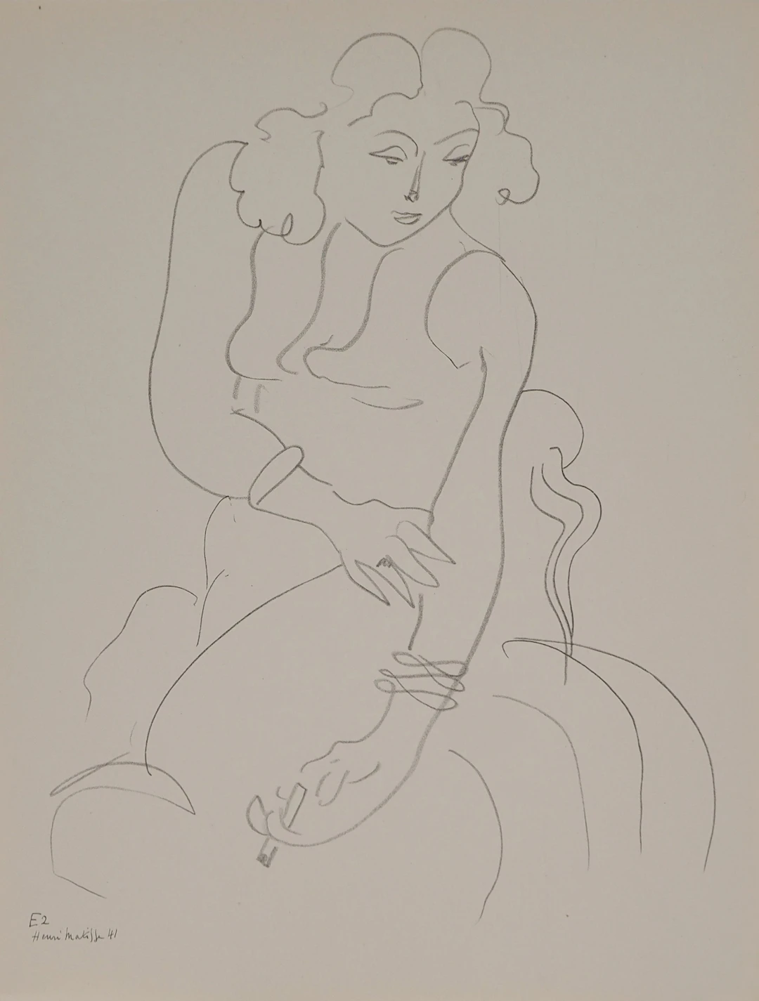 Henri MATISSE : Portrait à la cigarette, Lithographie signée
