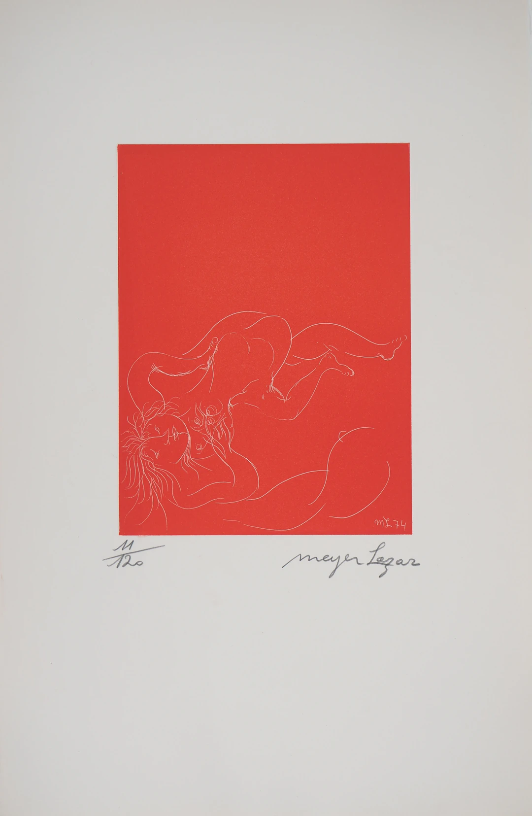 Meyer LAZAR - Les amants ardents, 1974 - Gravure originale signée