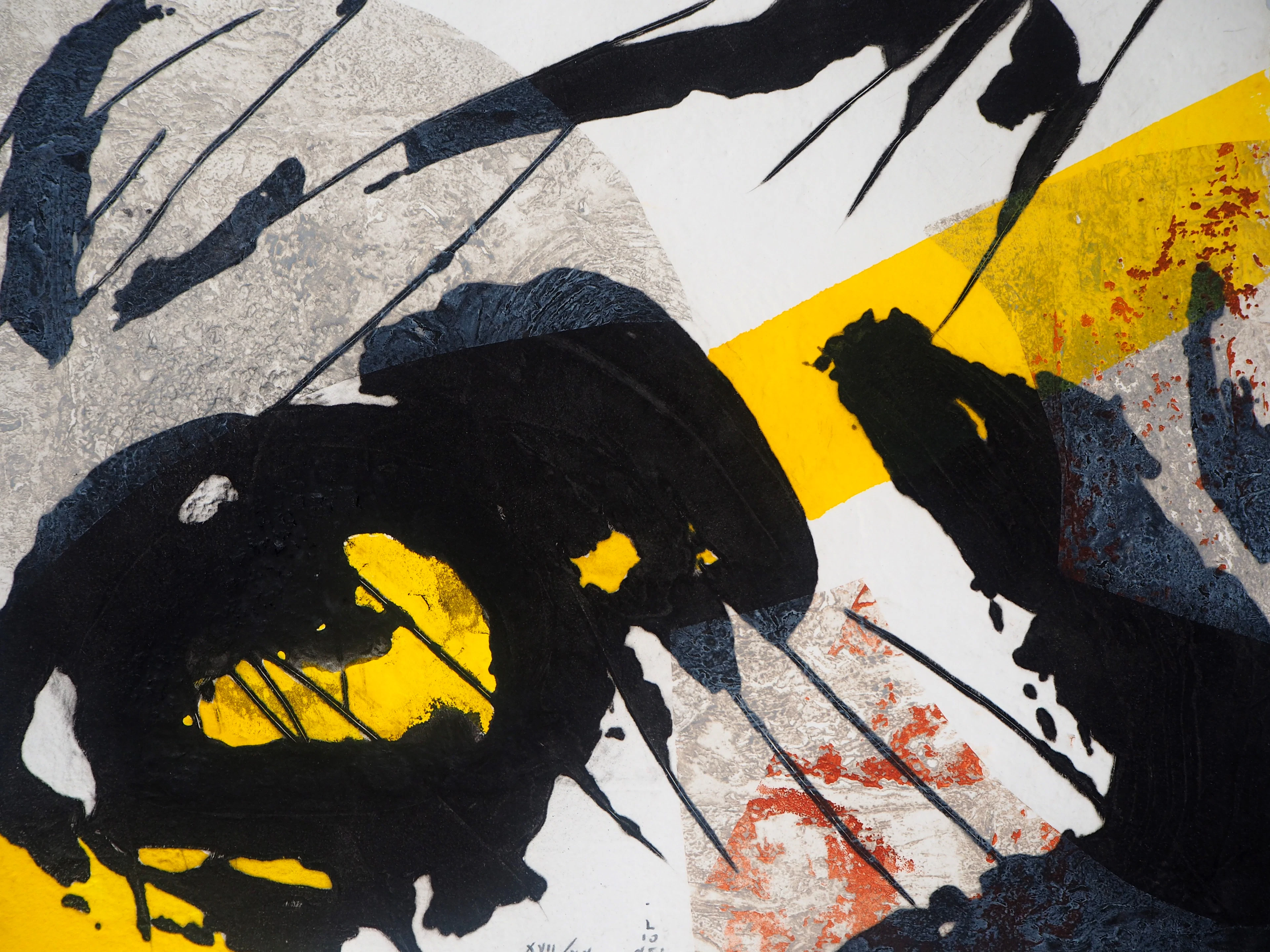 LIONEL : L'Origine du jaune - Gravure en carborundum signée