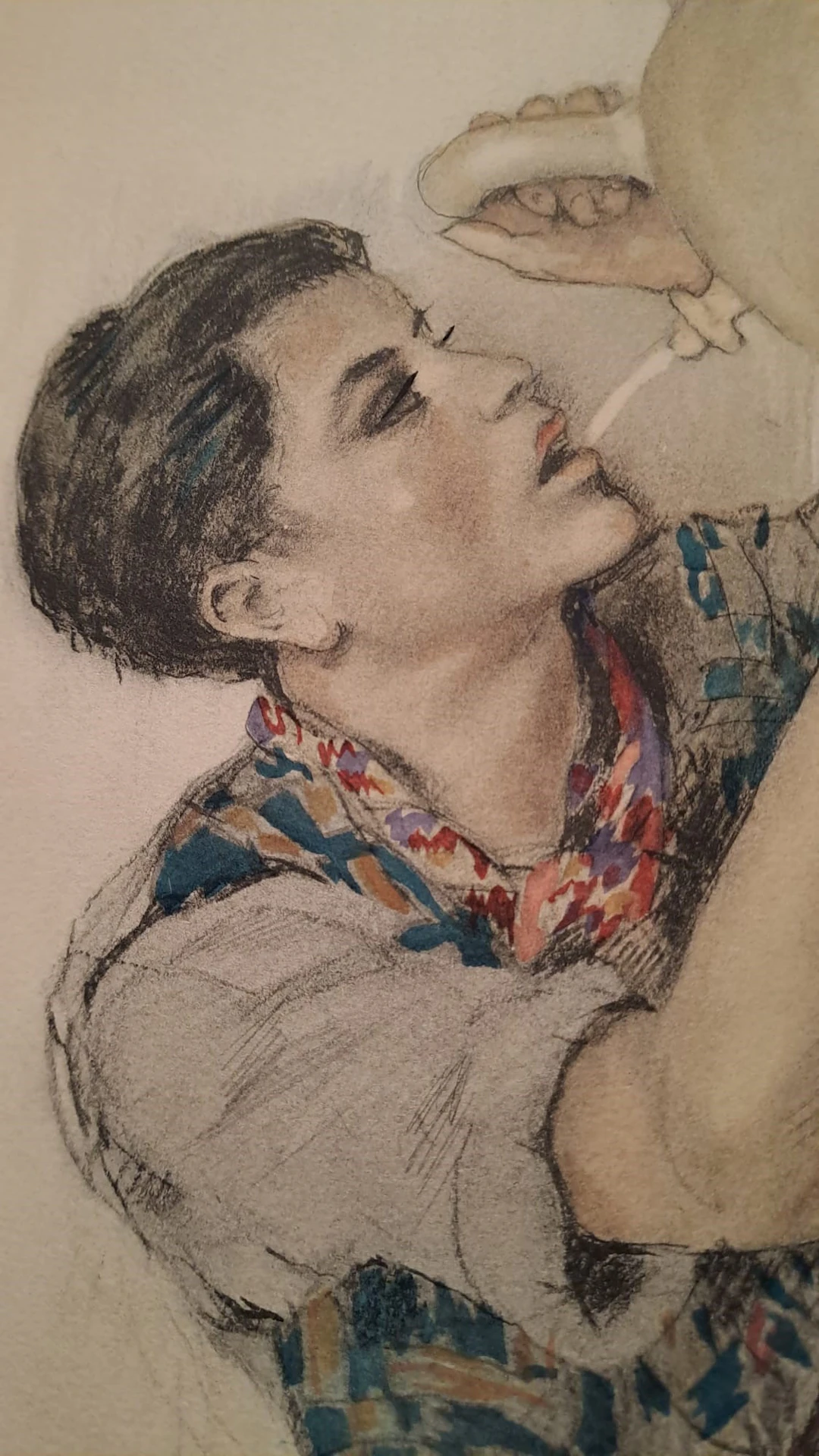 Edouard Jules Chimot - Le gitan à l’alcaraza - Lithographie originale signée