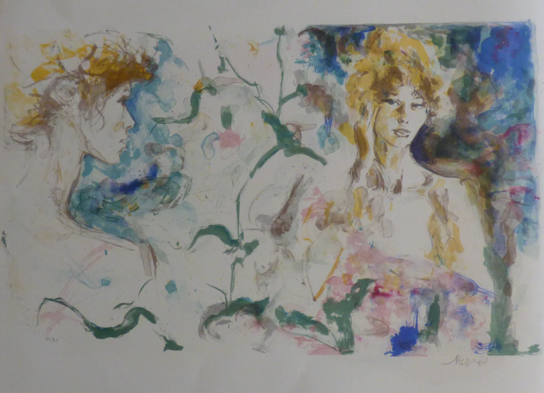 Jacques PECNARD - Femme blanche, 1980 - Lithographie originale signée au crayon