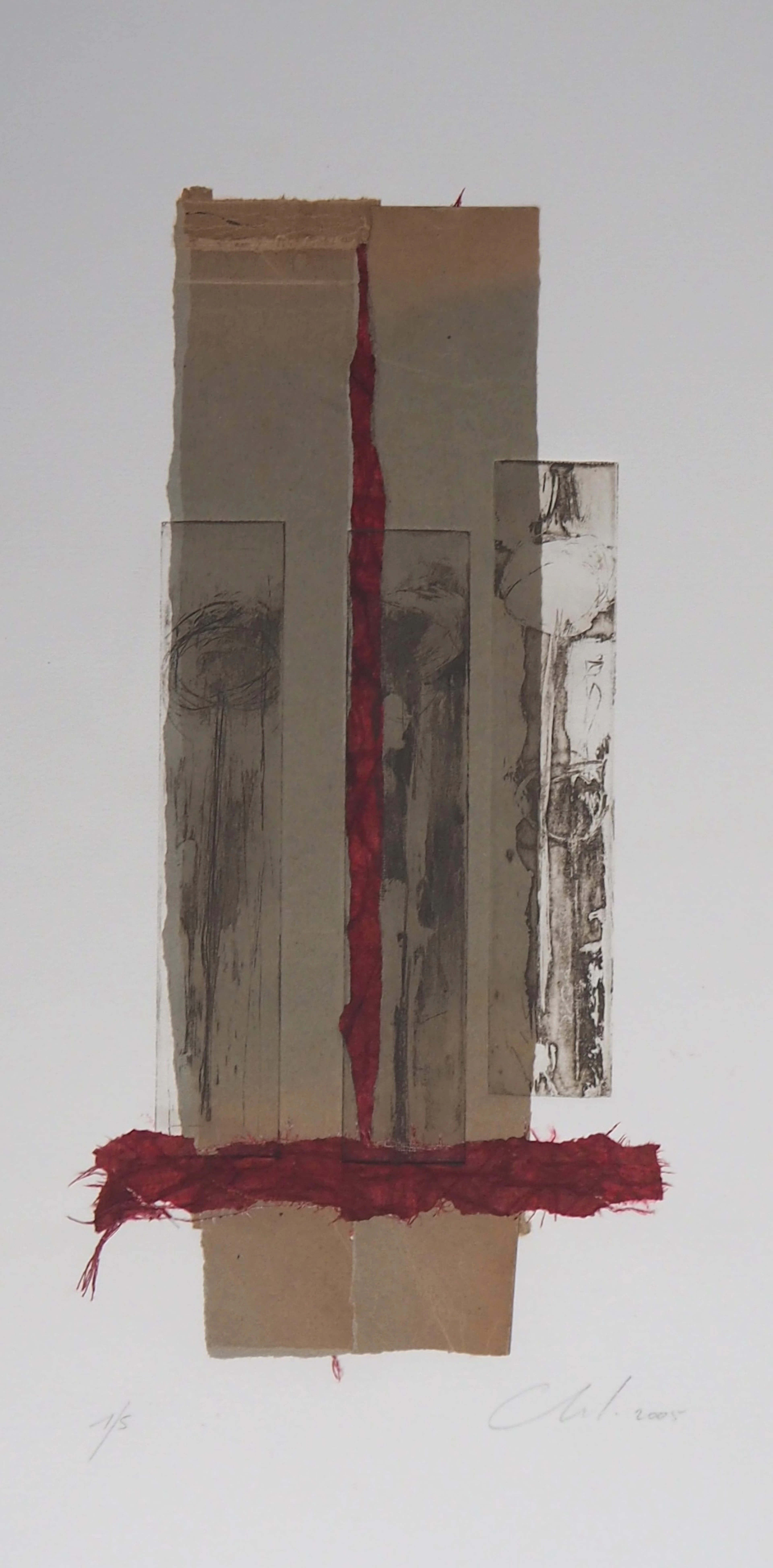Chloé MATHIEZ : Rouge éphémère, 2005 - Gravure originale signée