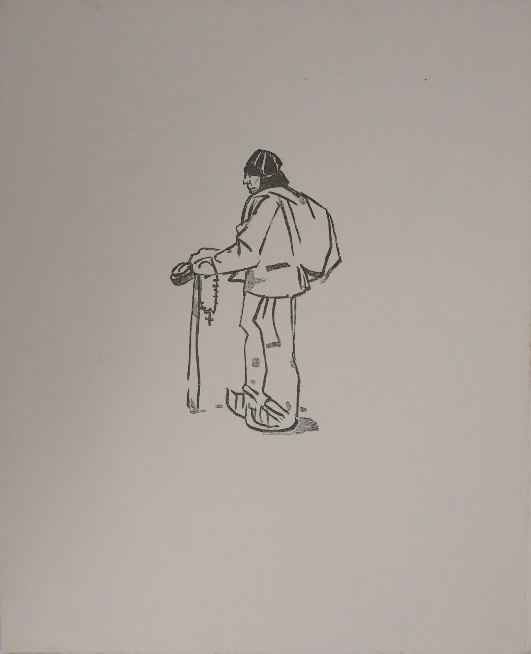 Mathurin MEHEUT : Bretagne, Bretagne, Berger au chapelet (Noir), Gravure