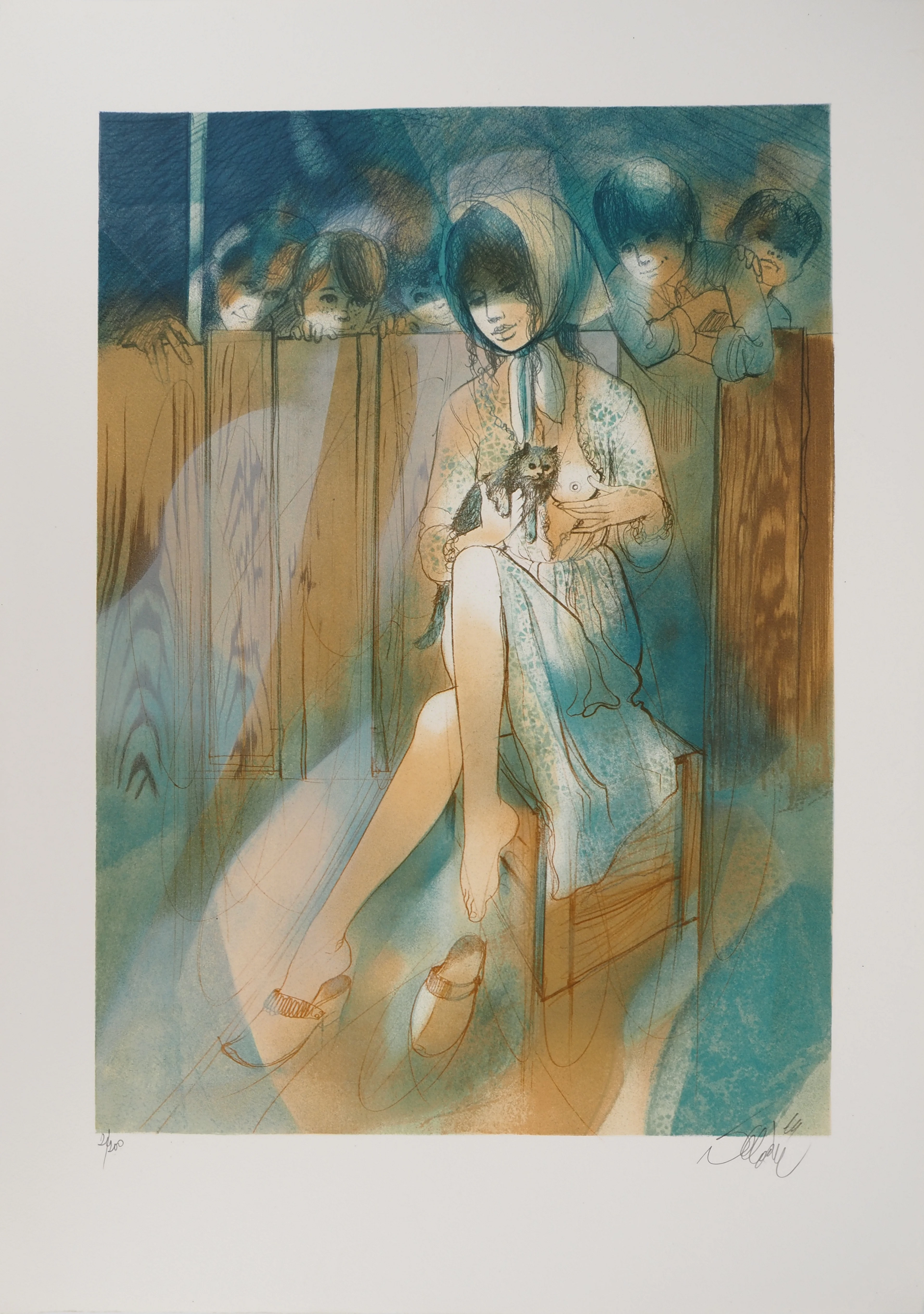 Jean-Baptiste VALADIÉ - Brassens : Brave Margot, Lithographie originale Signée