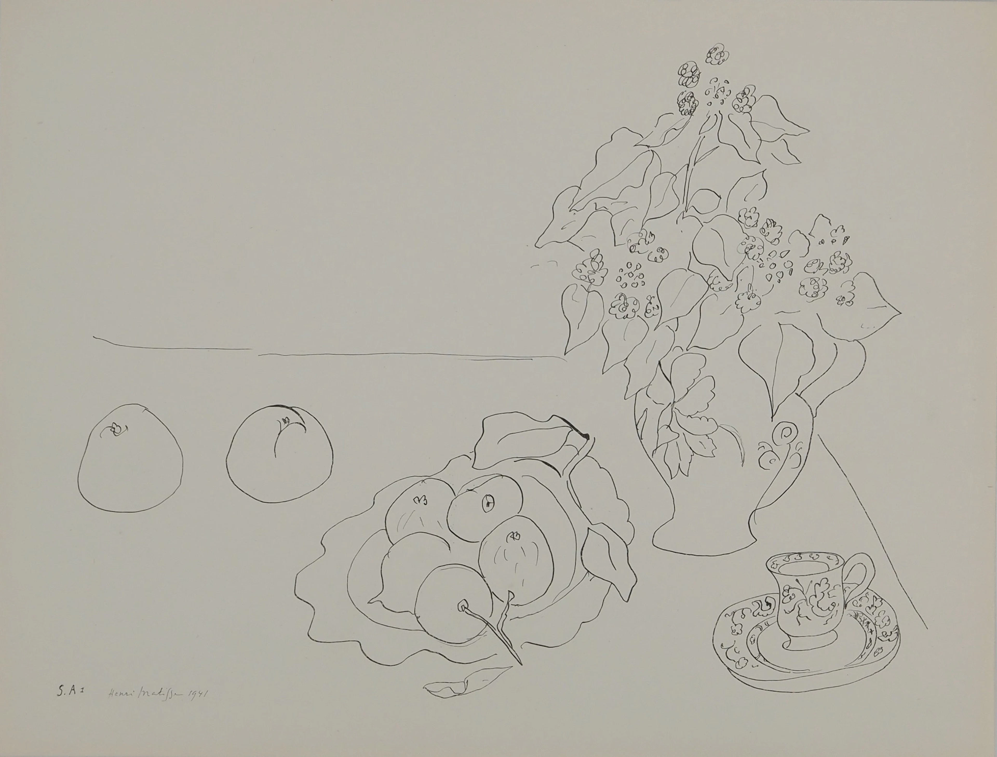 Henri MATISSE : Nature morte aux fruits, Lithographie signée