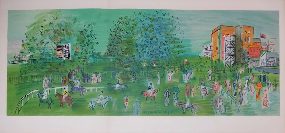 Raoul DUFY : Chevaux à l’hippodrome d’Ascot - Lithographie signée