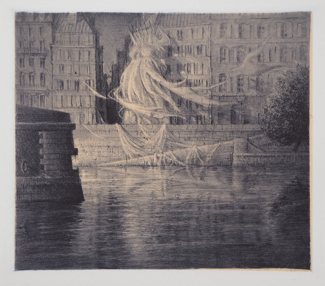 Jean Michel MATHIEUX-MARIE: Quai Henri IV, Paris - Gravure originale