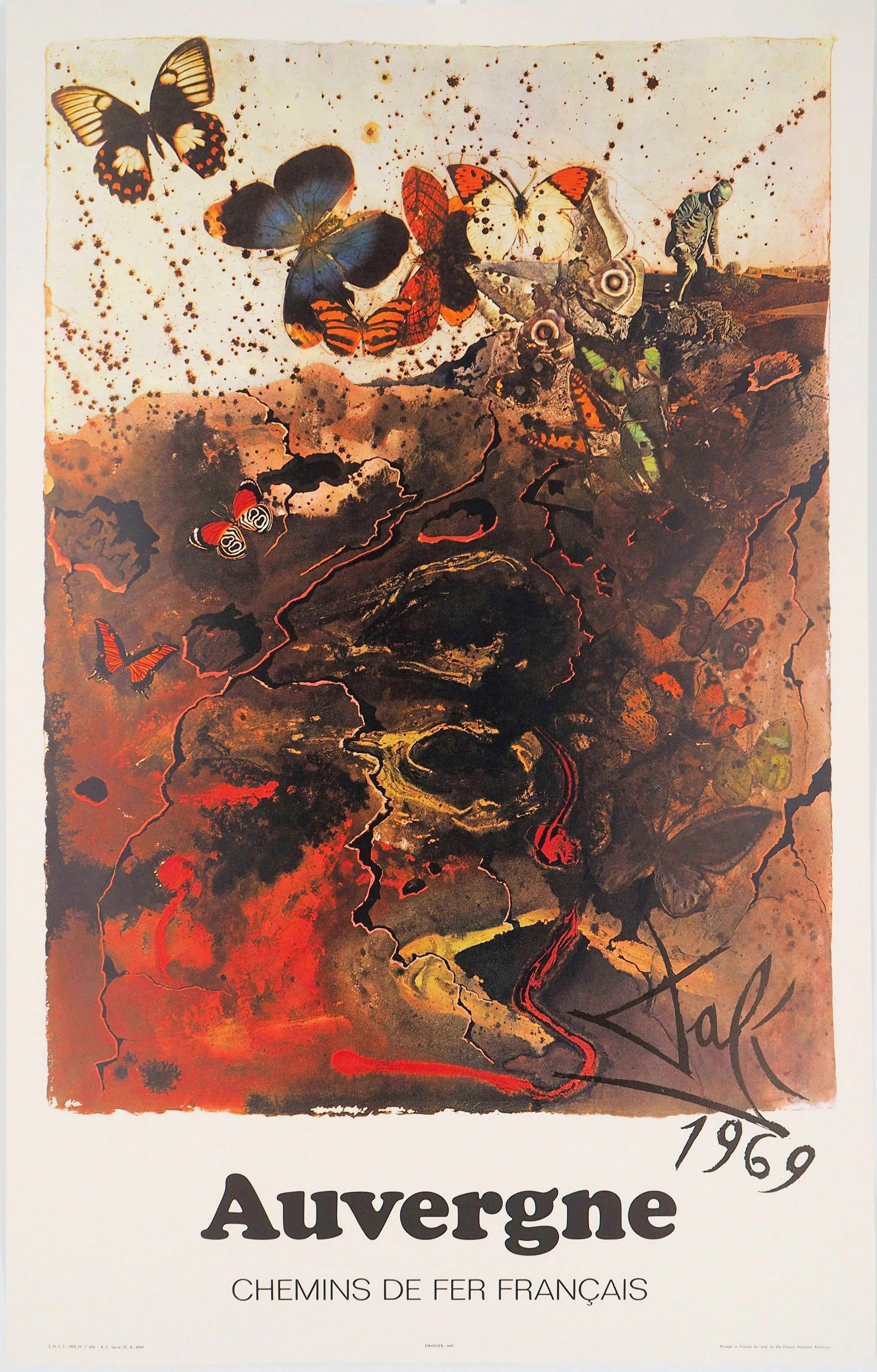 Salvador DALI : Auvergne - Lithographie originale signée, SNCF Grand Modèle