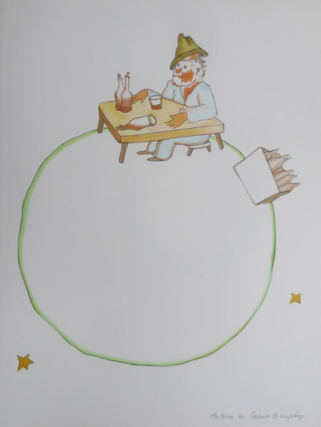 Antoine DE SAINT-EXUPERY (d’après) - Le buveur - Lithographie