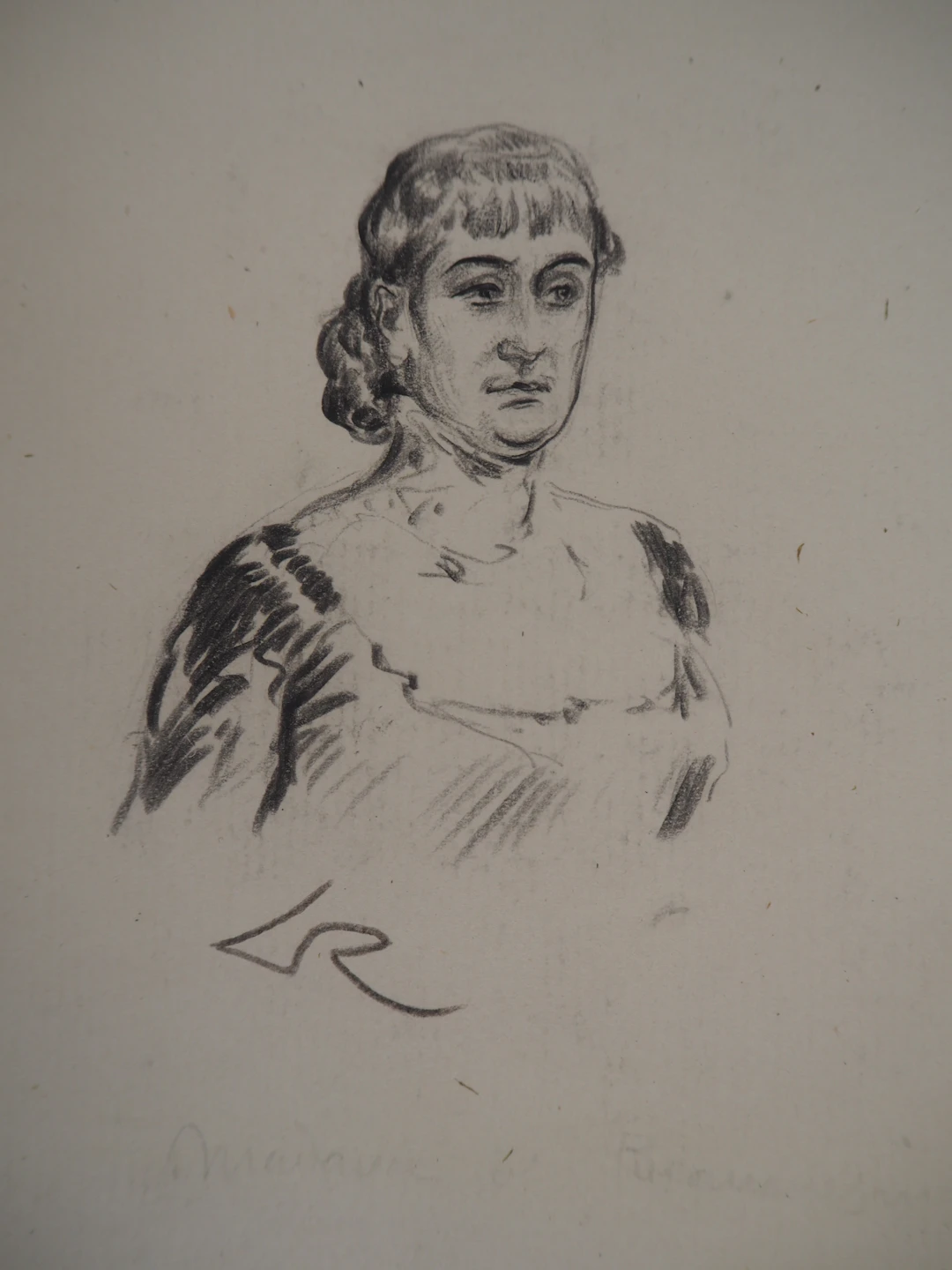 Alméry LOBEL-RICHE : Femme sérieuse - Dessin original signé