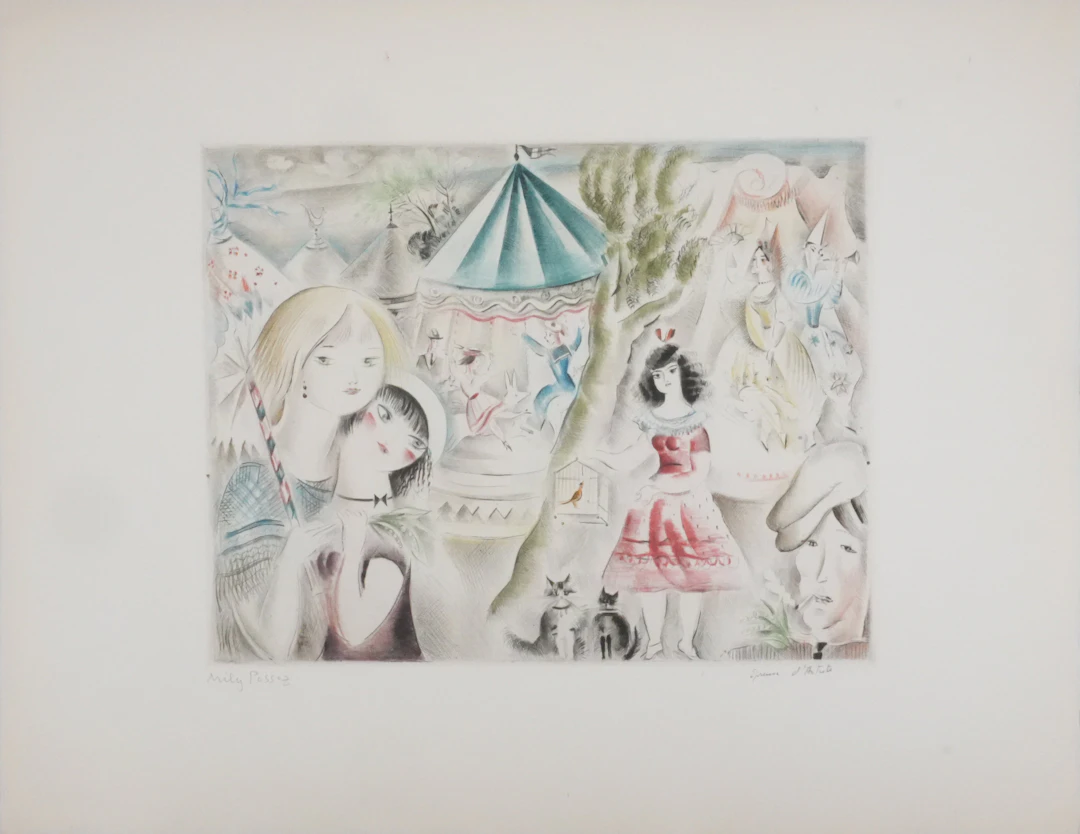 Mily POSSOZ : La fête foraine - Gravure originale signée