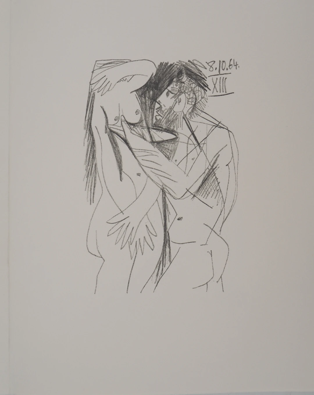 Pablo PICASSO : Le Goût du Bonheur, Les amoureux cubistes, Lithographie
