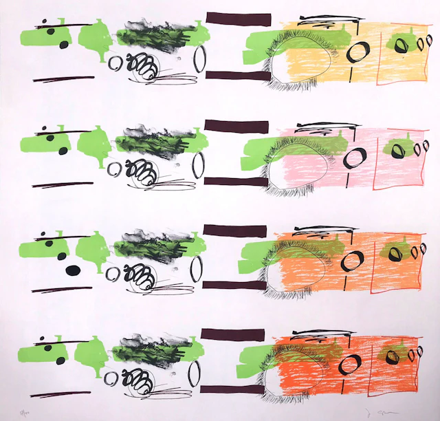 Jessica STOCKHOLDER - Aspect Syllabary : Stagger, 2015 - Lithographie