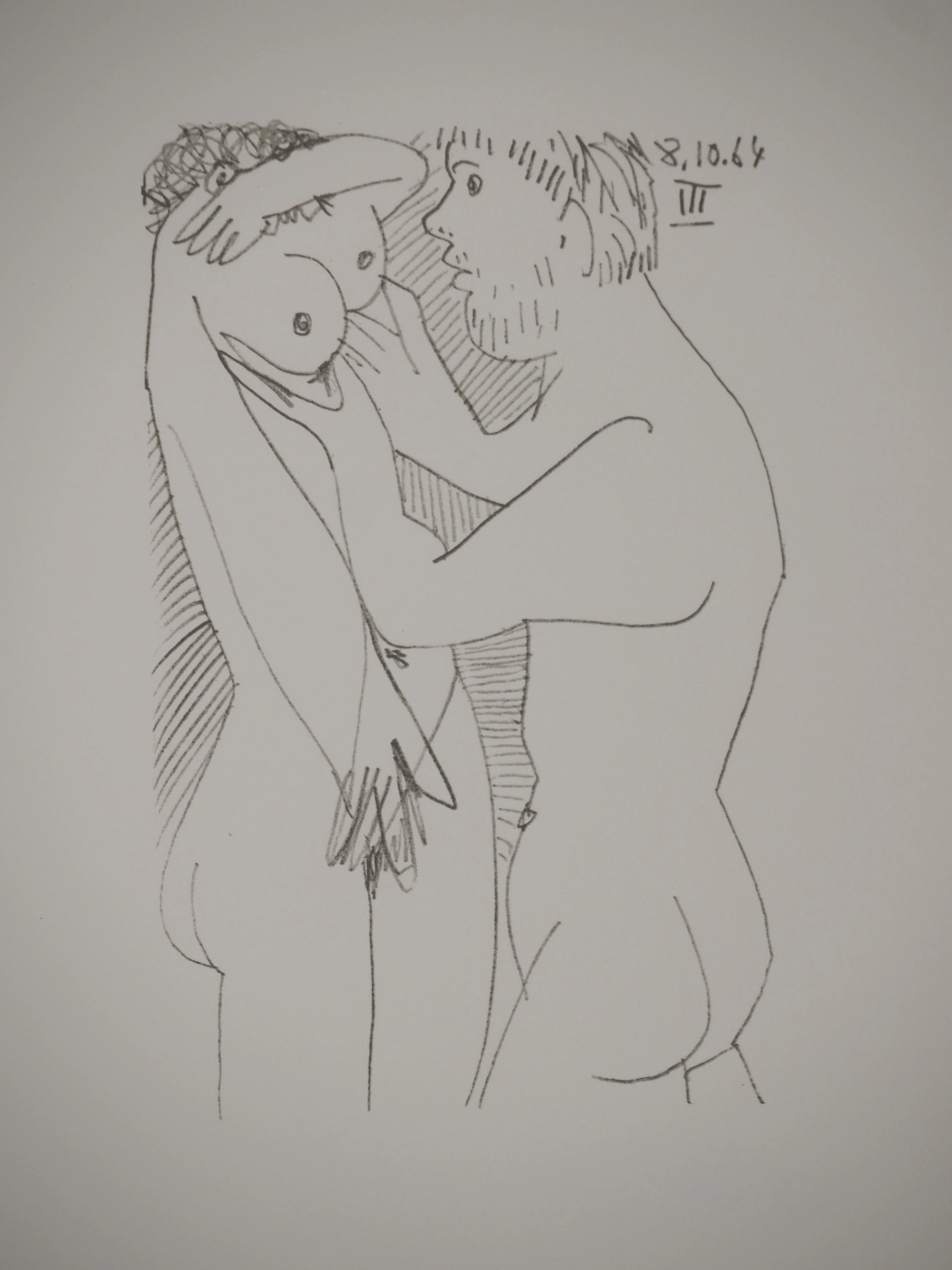 Pablo PICASSO : Le Goût du Bonheur, Les amoureux, Lithographie