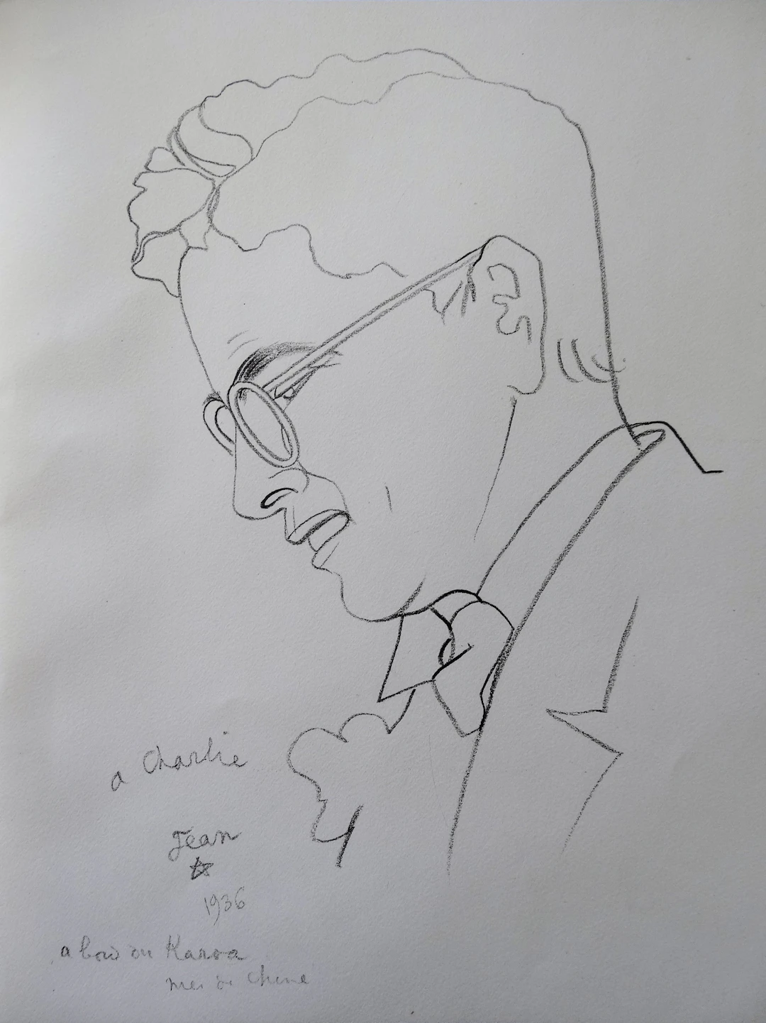 Jean COCTEAU (d’après) - Portrait de Charlie Chaplin - Lithographie Signée