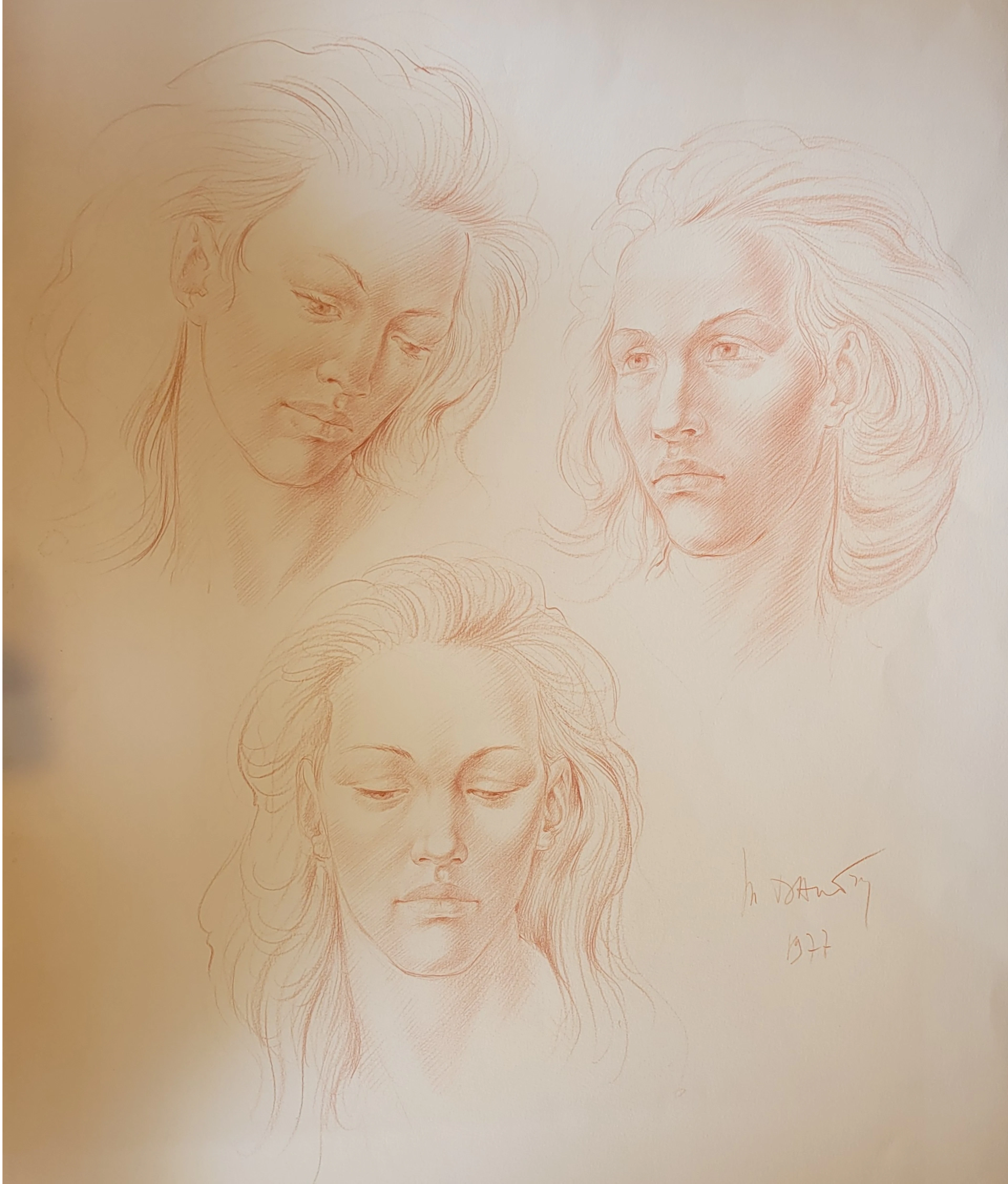 Marc DAUTRY - Portraits de Michel Ange, 1977 - Lithographie originale