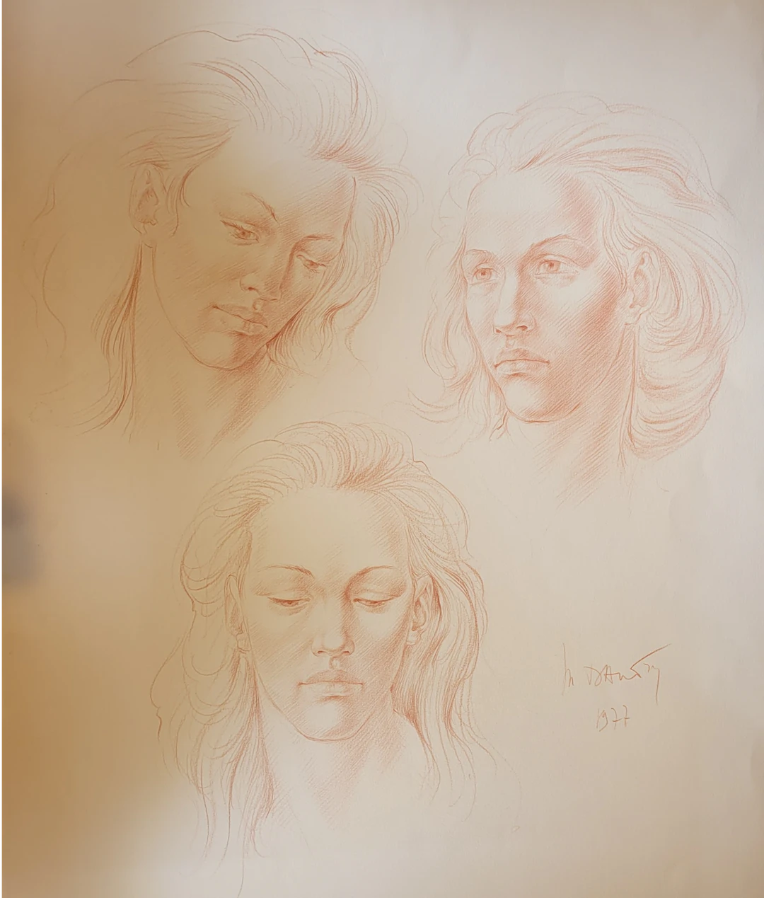 Marc DAUTRY - Portraits de Michel Ange, 1977 - Lithographie originale