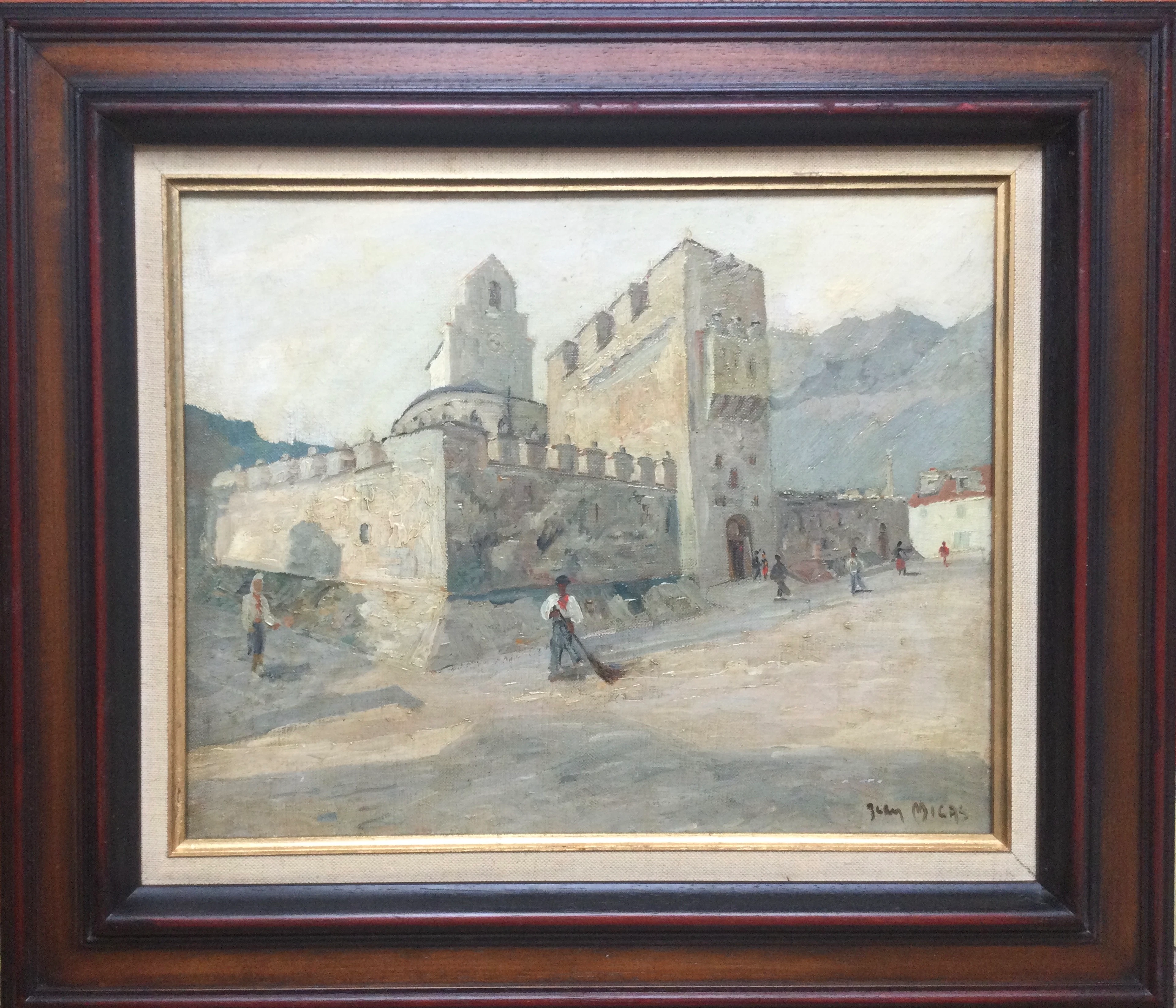 Jean MICAS - Église des Templiers à Luz St-Sauveur- Huile sur toile signée