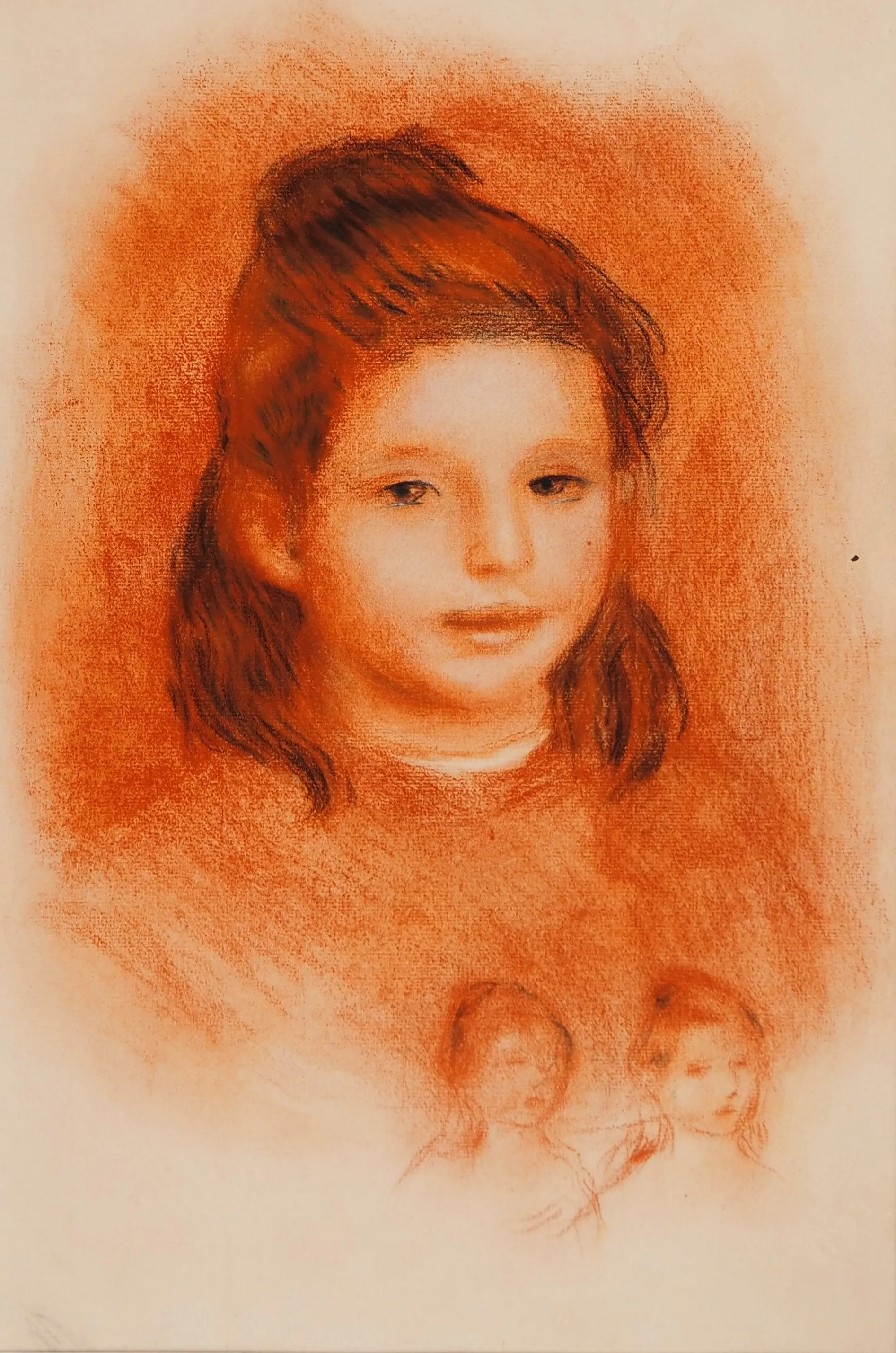 Pierre-Auguste RENOIR : Etude pour un portrait, Lithographie signée