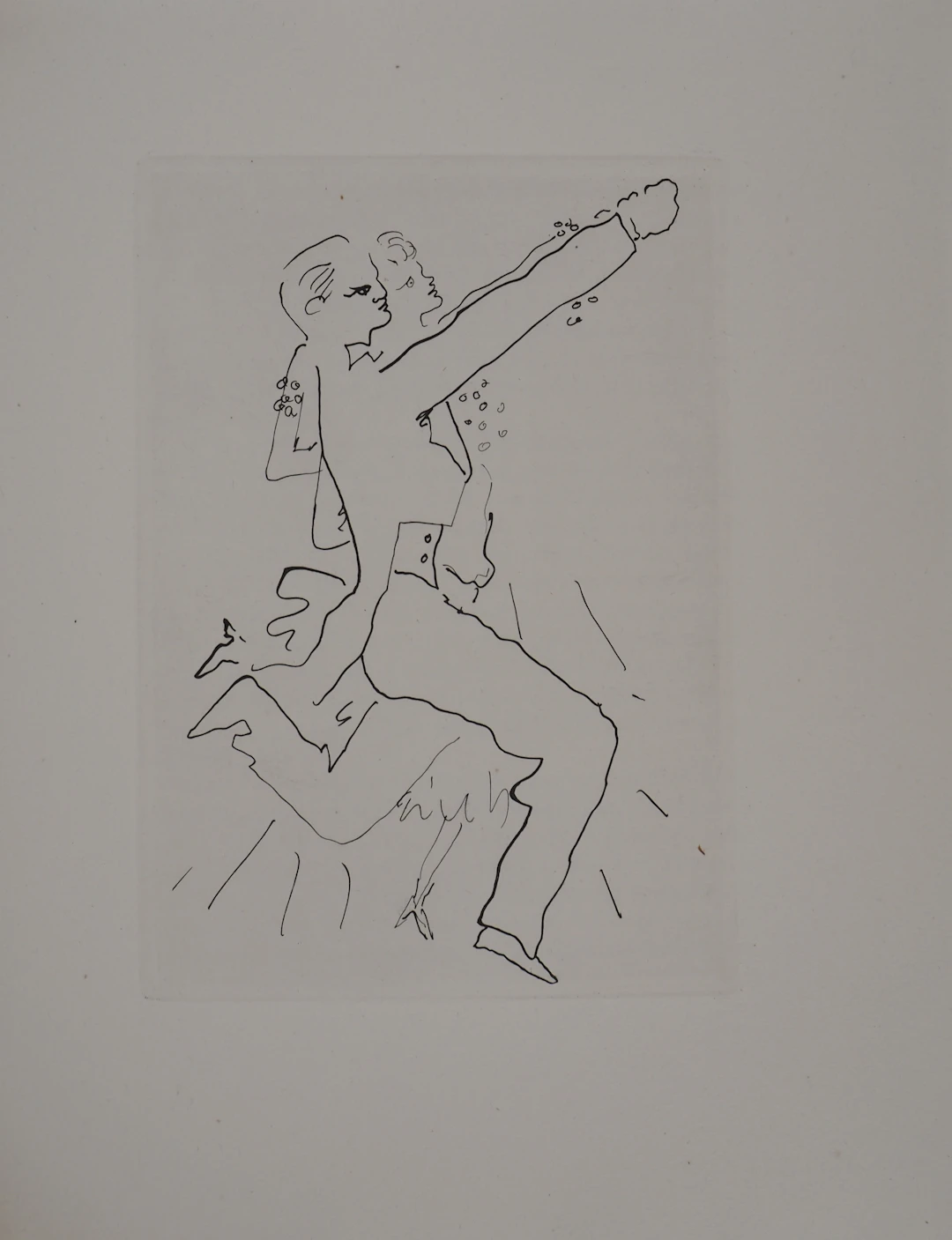 Jean COCTEAU : Le bal du comte d'Orgel, Le couple dansant, Gravure originale