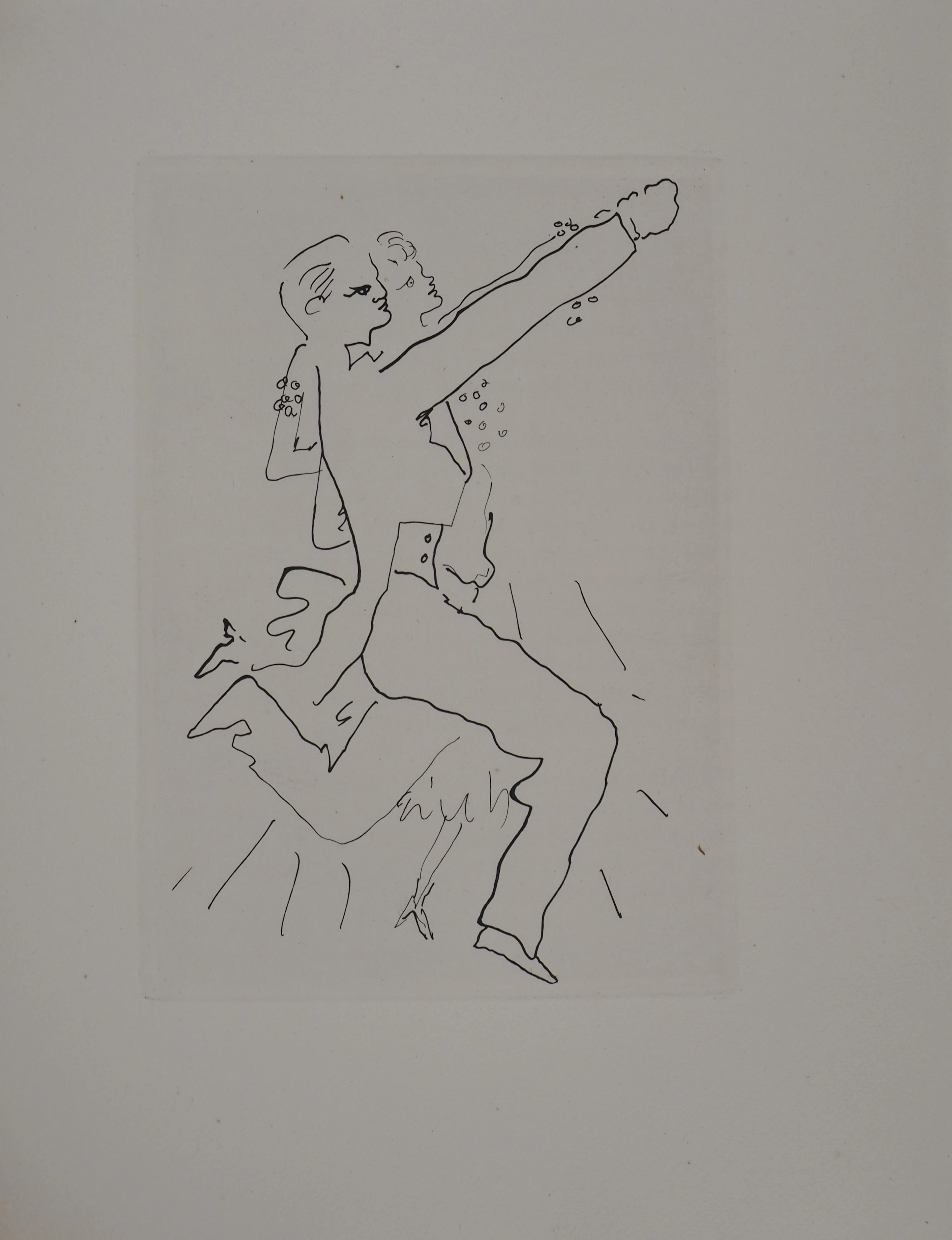 Jean COCTEAU : Le bal du comte d'Orgel, Le couple dansant, Gravure originale