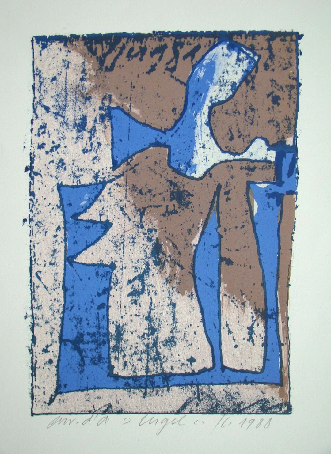 Franz EGGENSCHWILER - Engel, 1988 - Gravure sur bois originale signée à la main