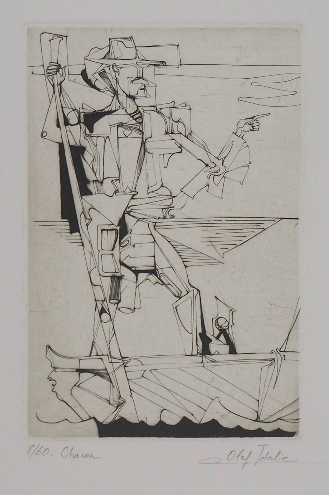 Olaf IDALIE : Charon - Gravure originale signée