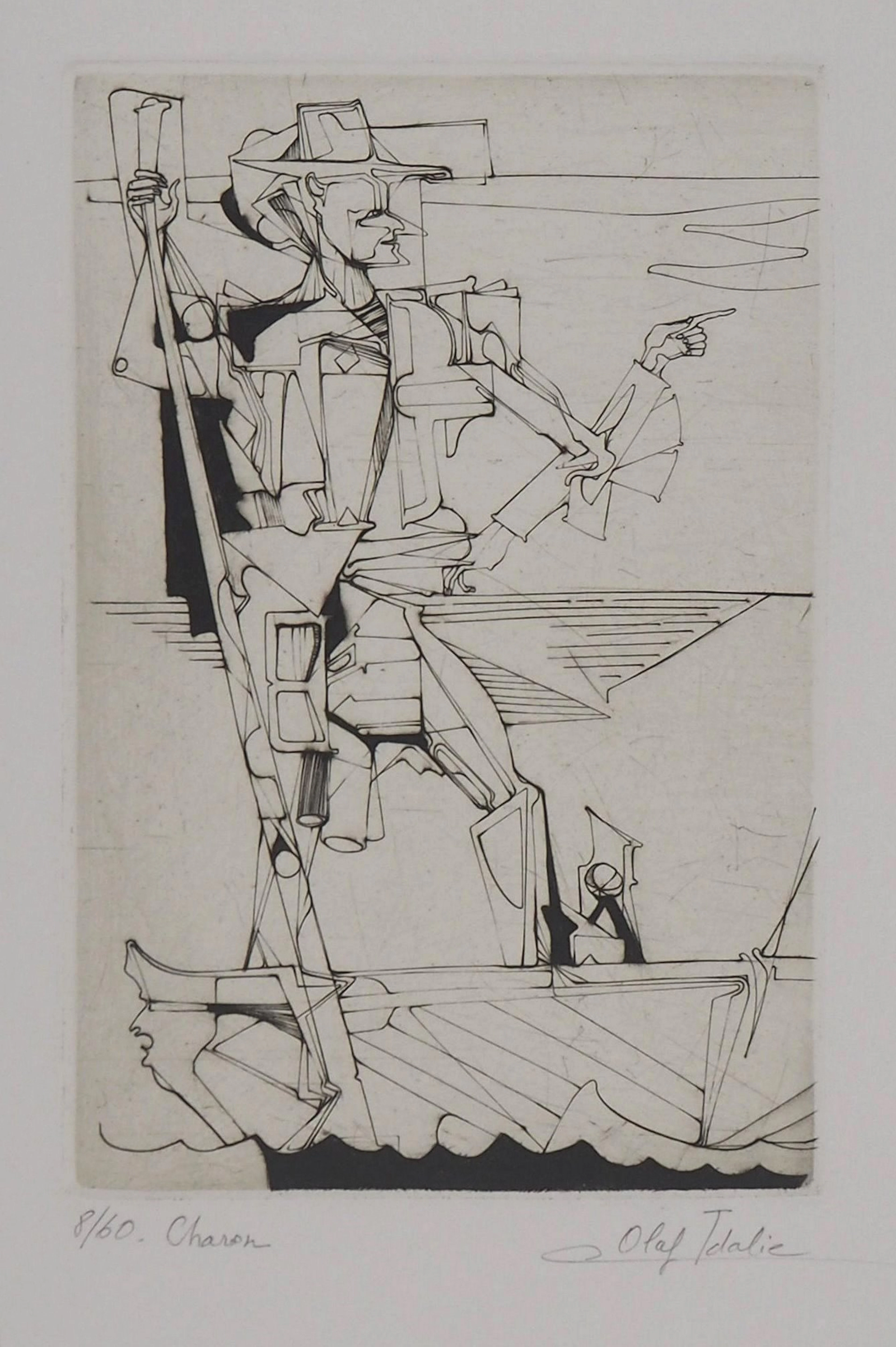 Olaf IDALIE : Charon - Gravure originale signée