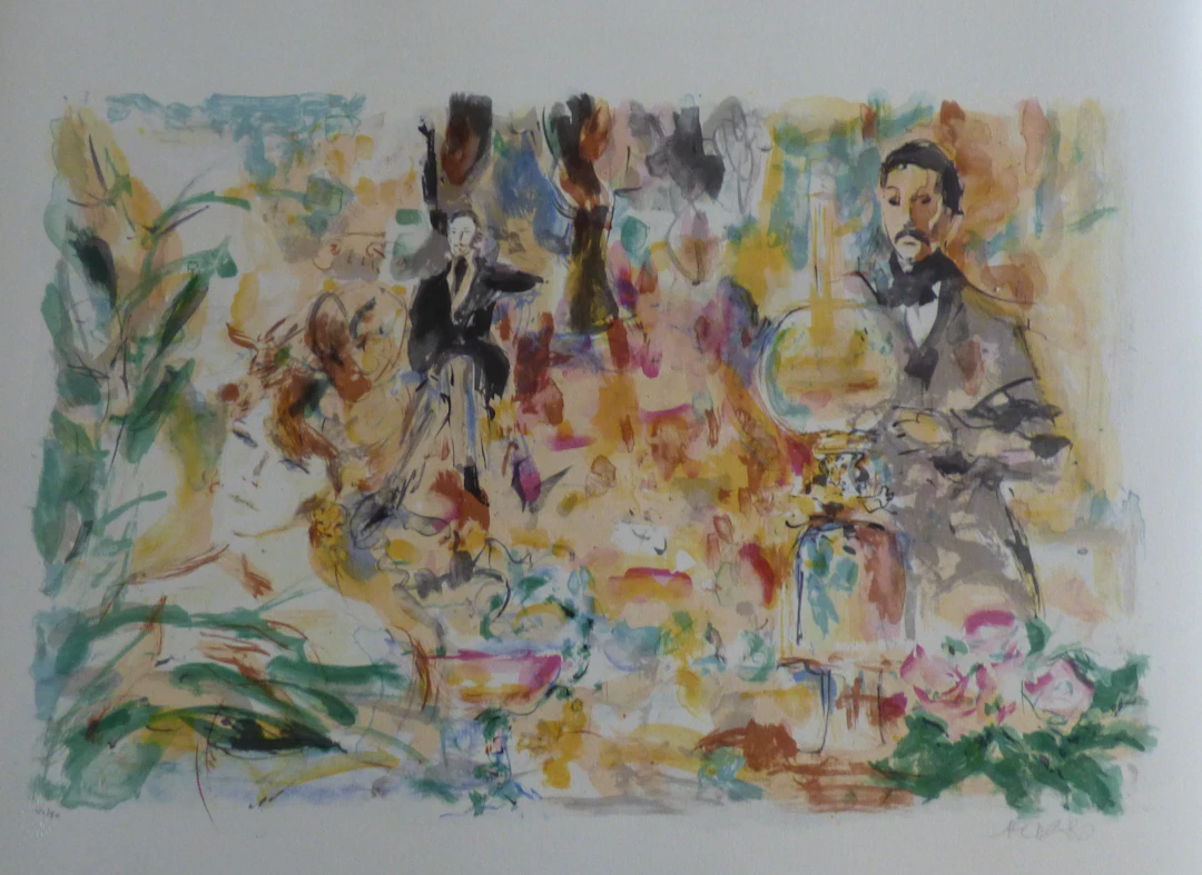 Jacques PECNARD - Ambiance à la Belle Epoque, 1980 - Lithographie