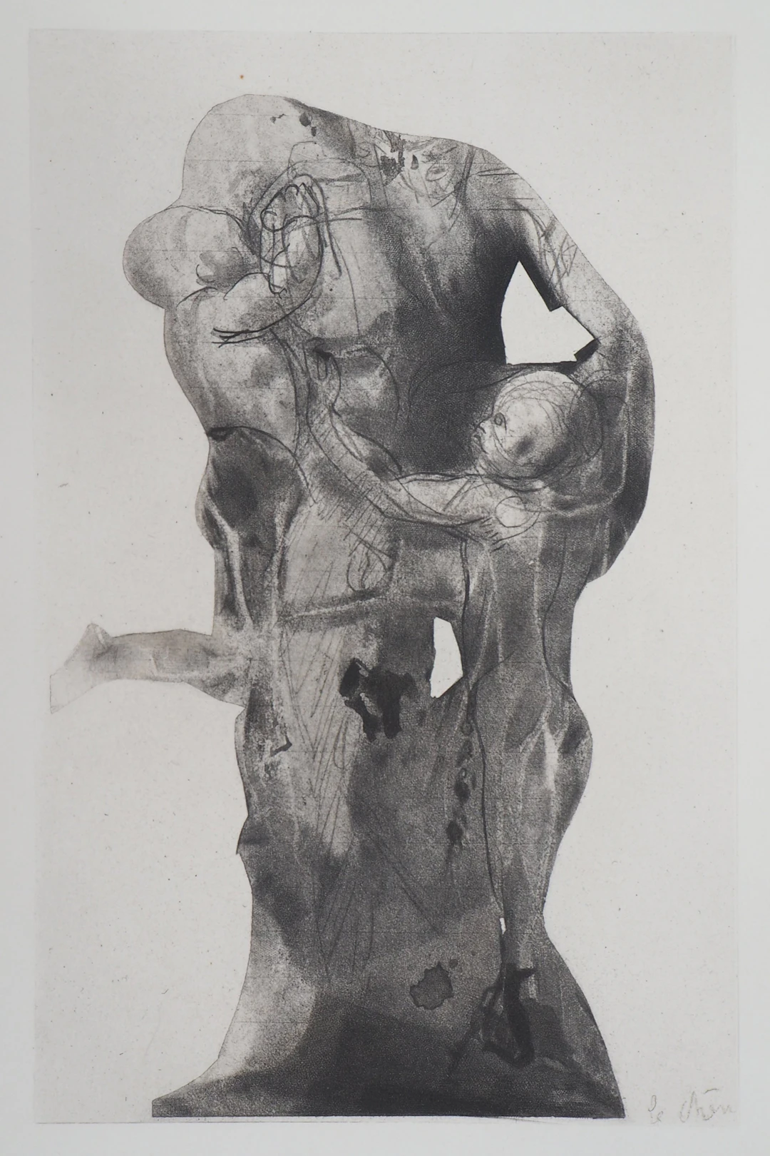 Auguste RODIN (d’après) : Ugolin emprisonné - Gravure, 1897