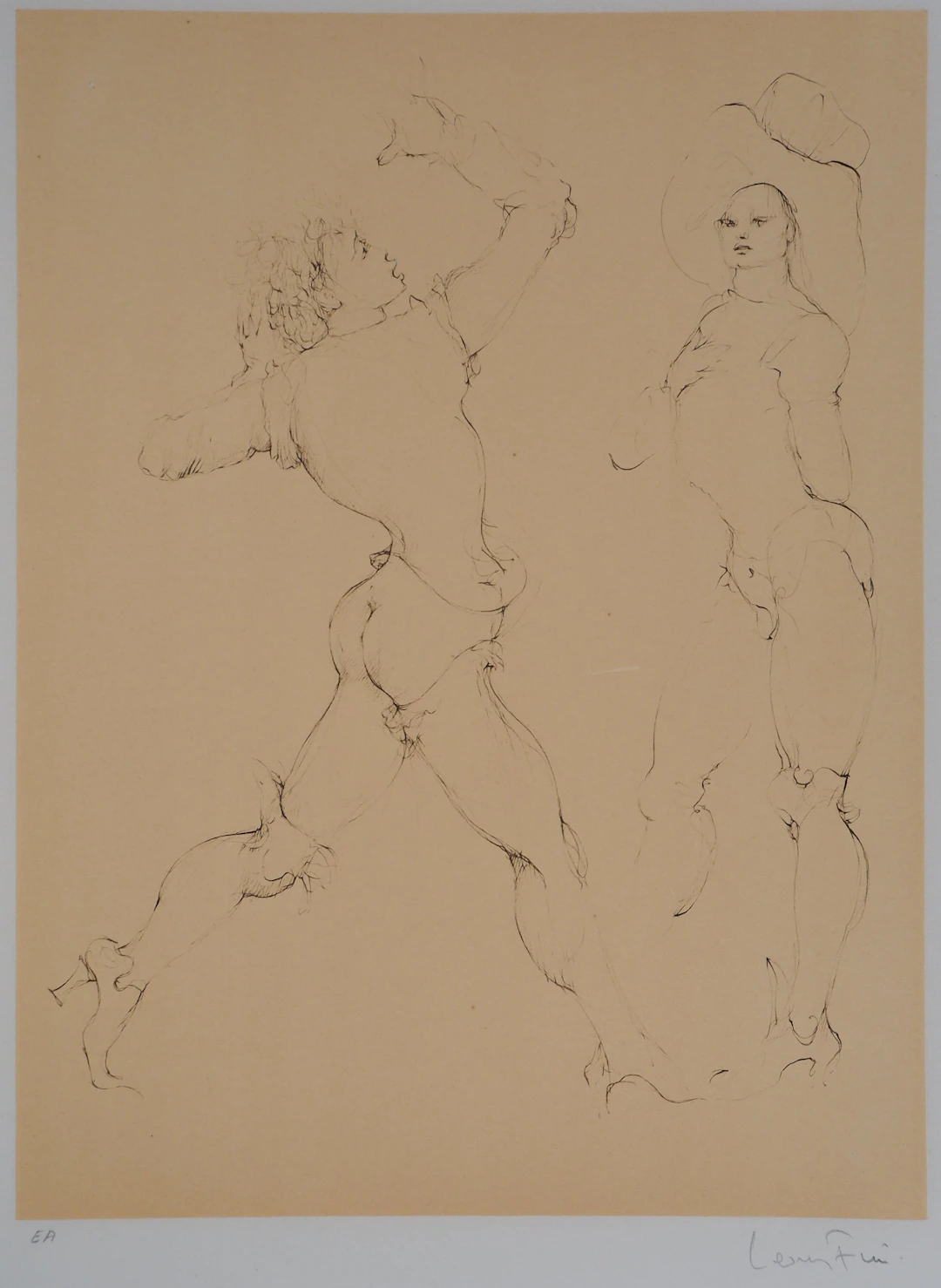 Leonor FINI : La menace - Gravure Originale Signée