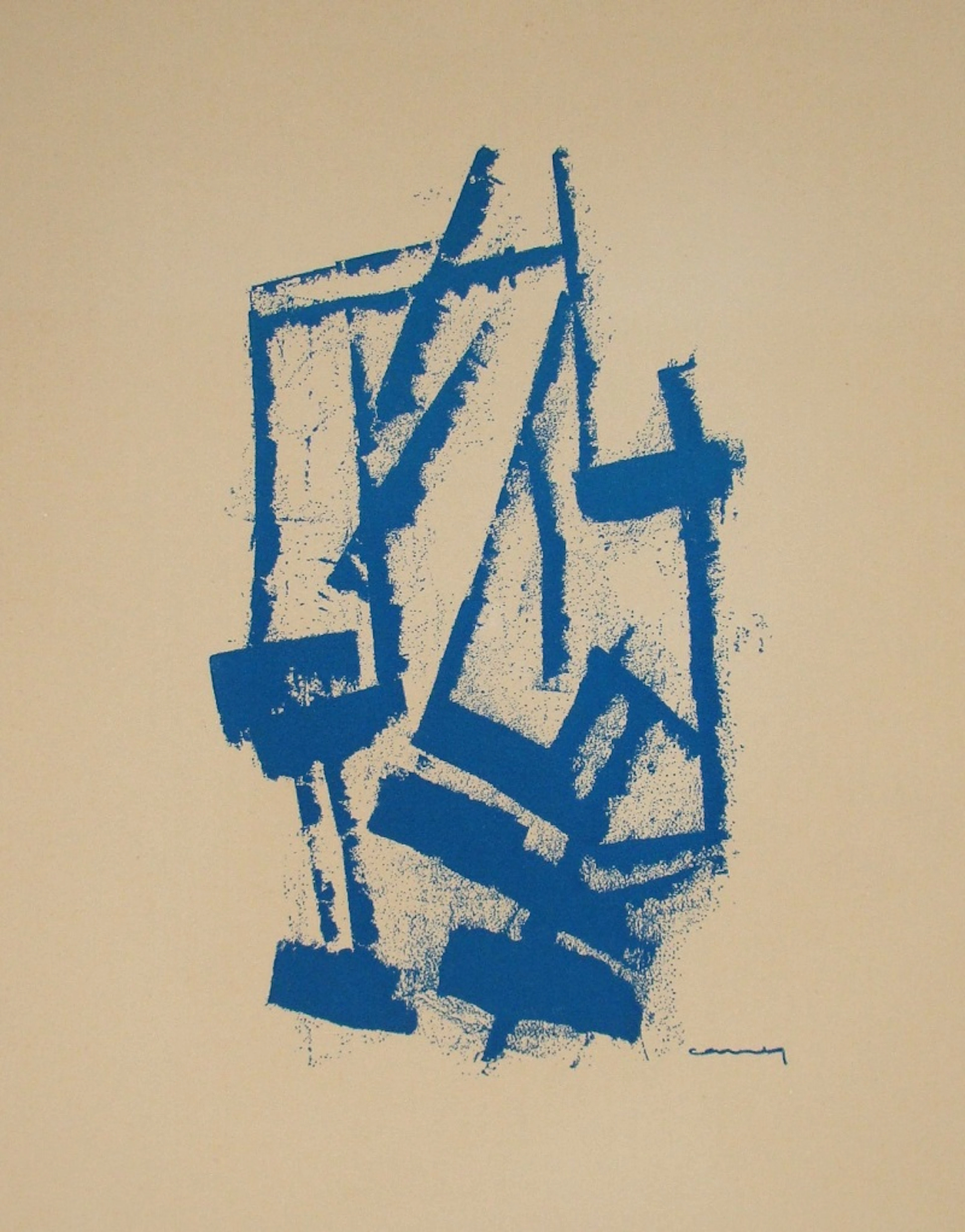 Georges CARREY - Composition abstraite, 1953 - Lithographie originale signée