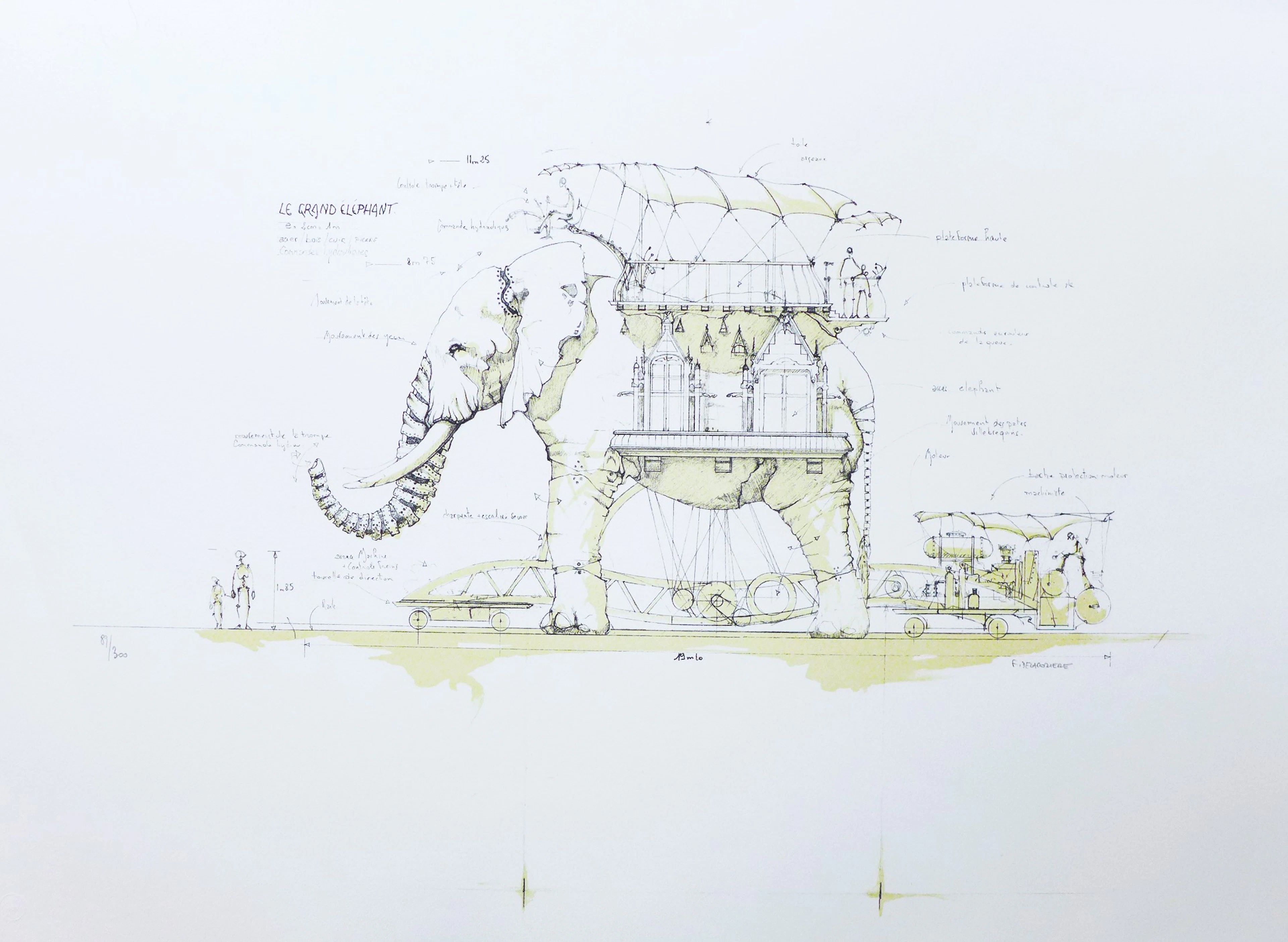 François DELAROZIERE - L’éléphant, 2008 - Lithographie signée au crayon