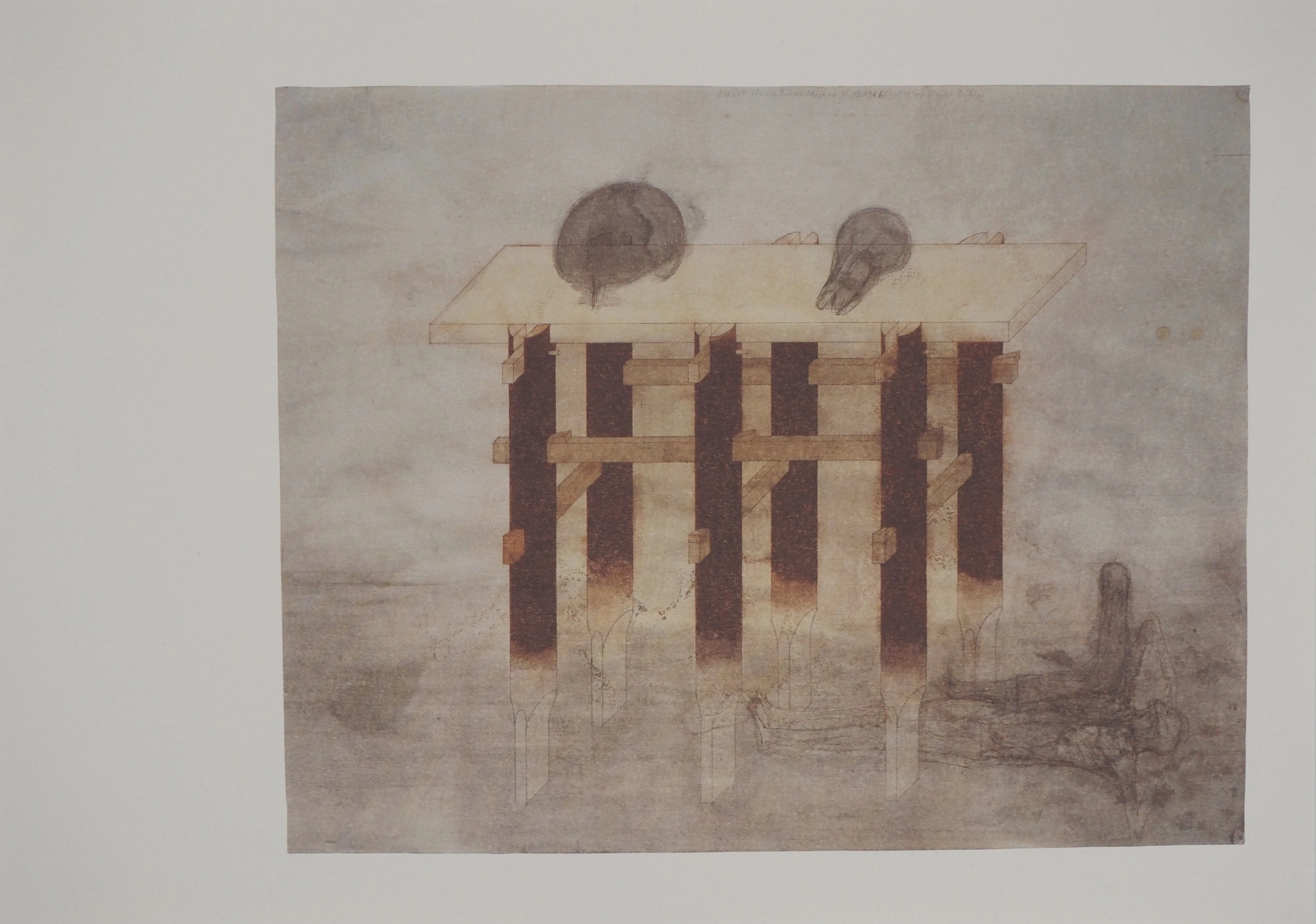 Walter PICHLER : Vanité, Installation de crânes, Héliogravure