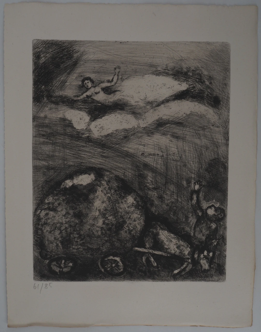 Marc CHAGALL : Le charretier embourbé, Gravure originale
