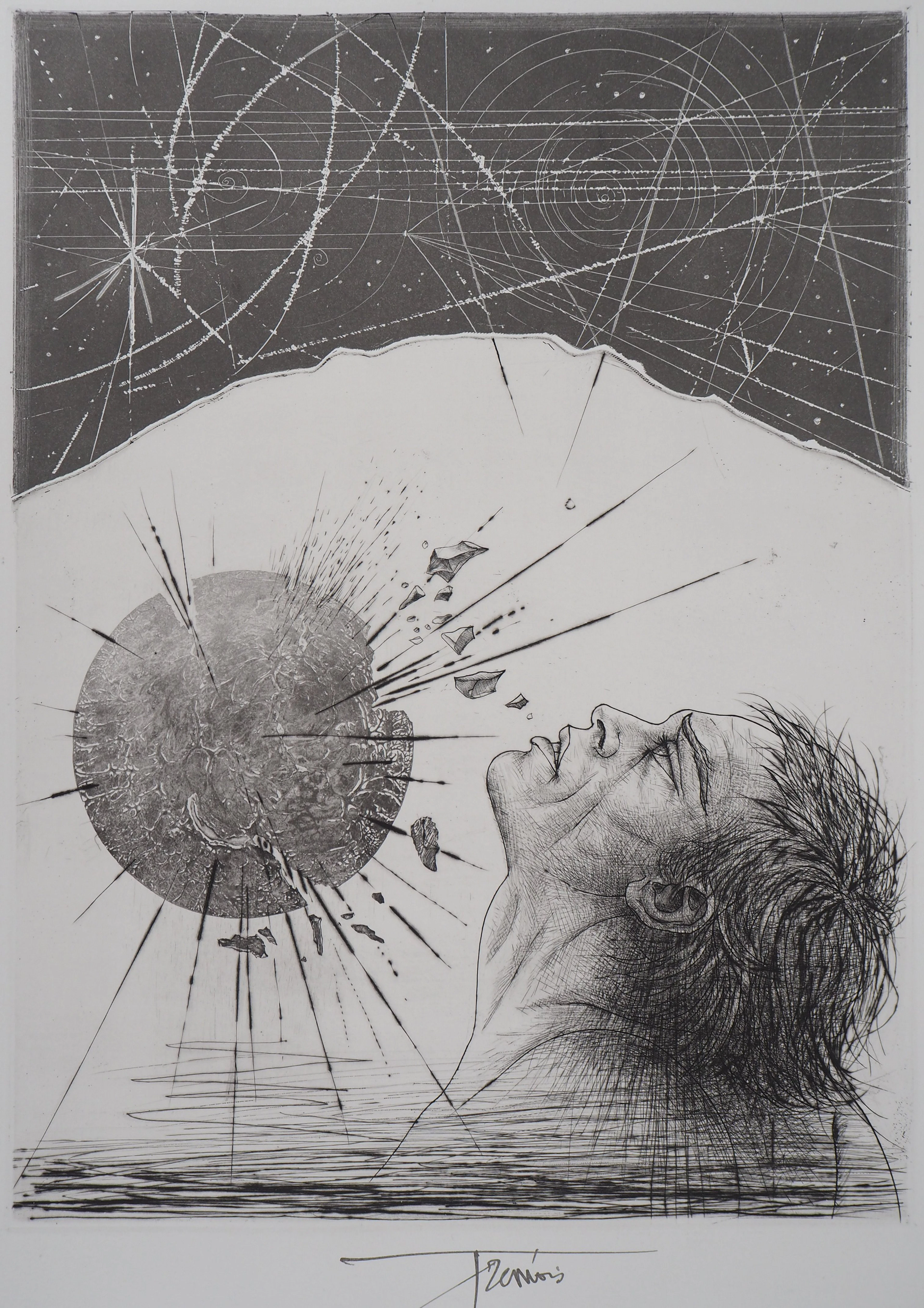 Pierre-Yves TRÉMOIS : L’explosion solaire - Gravure Originale Signée