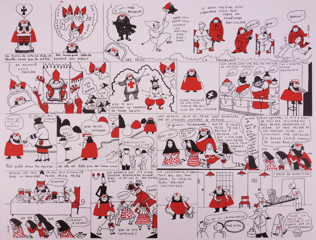 Yves SAINT LAURENT : La vilaine sainte Lulu, 1985 - Lithographie