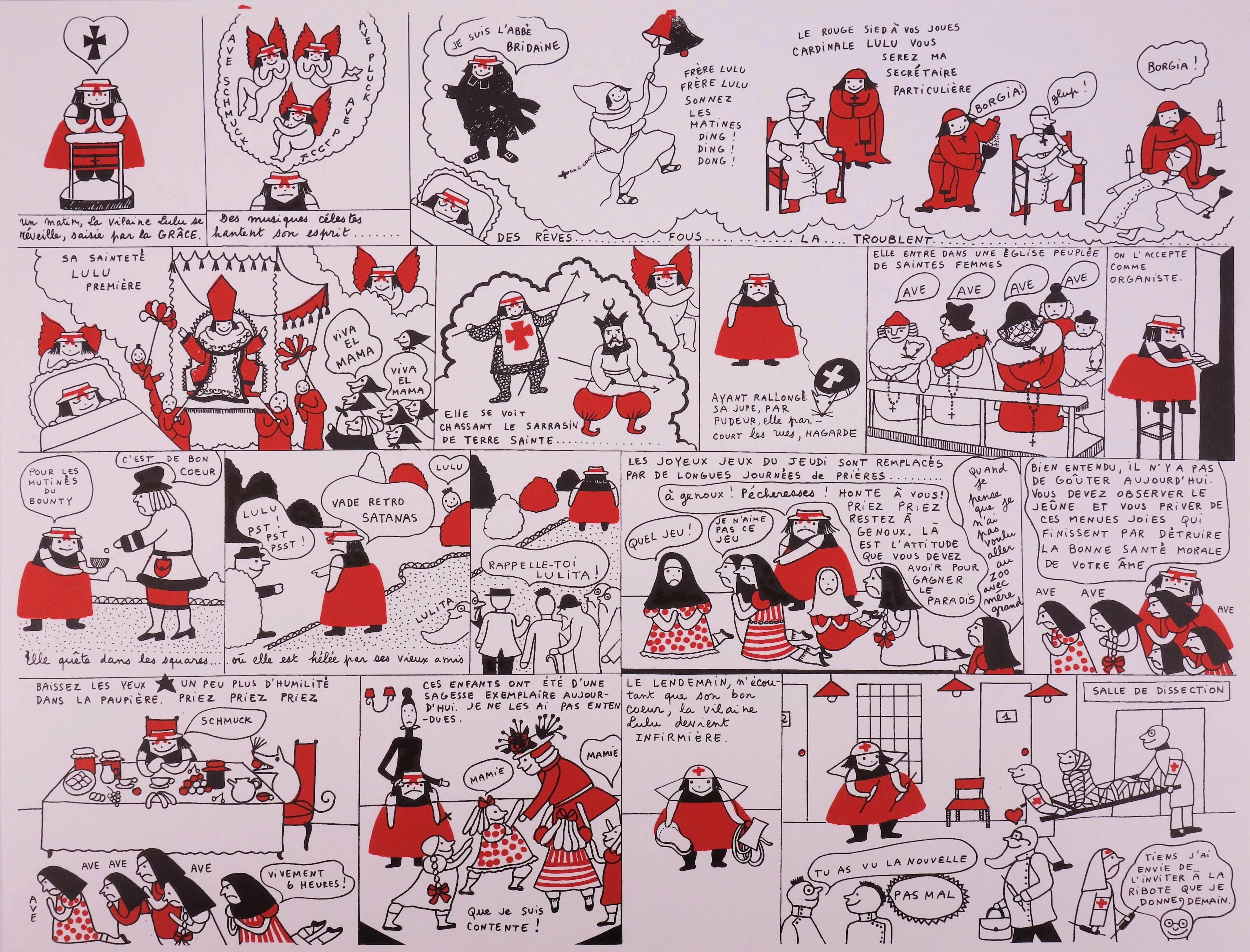 Yves SAINT LAURENT : La vilaine sainte Lulu, 1985 - Lithographie