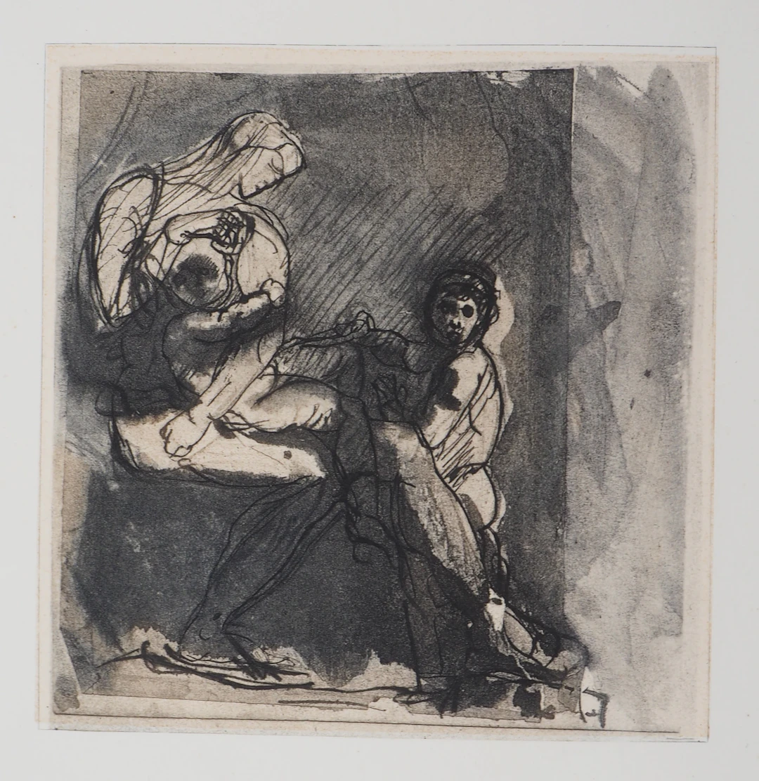 Auguste RODIN : Scène familiale, Gravure
