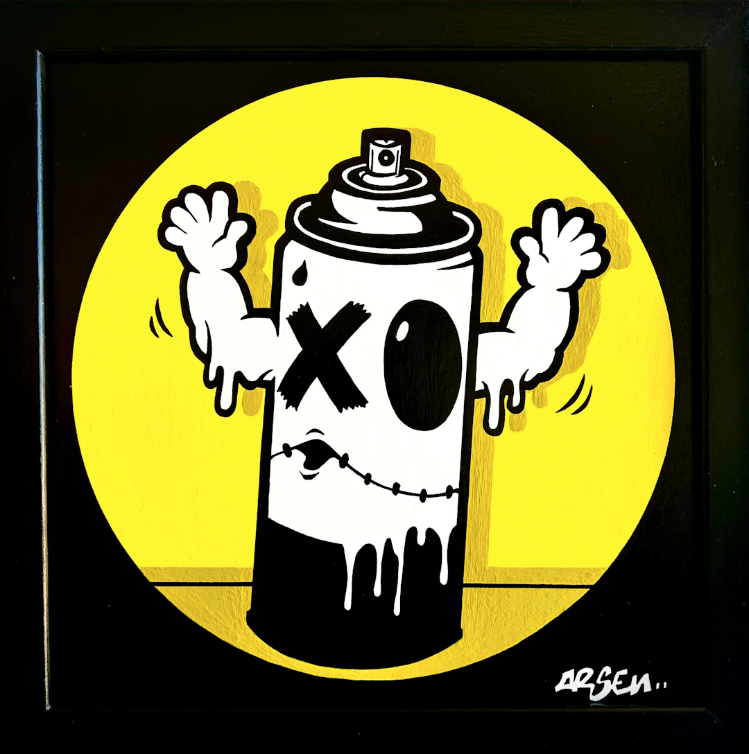 Arsen - Haut les mains - Acrylique sur bois