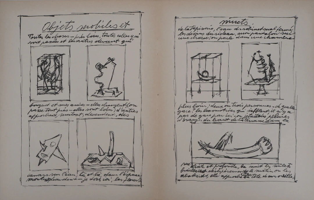 Alberto GIACOMETTI : Objets mobiles et muets, Lithographie originale