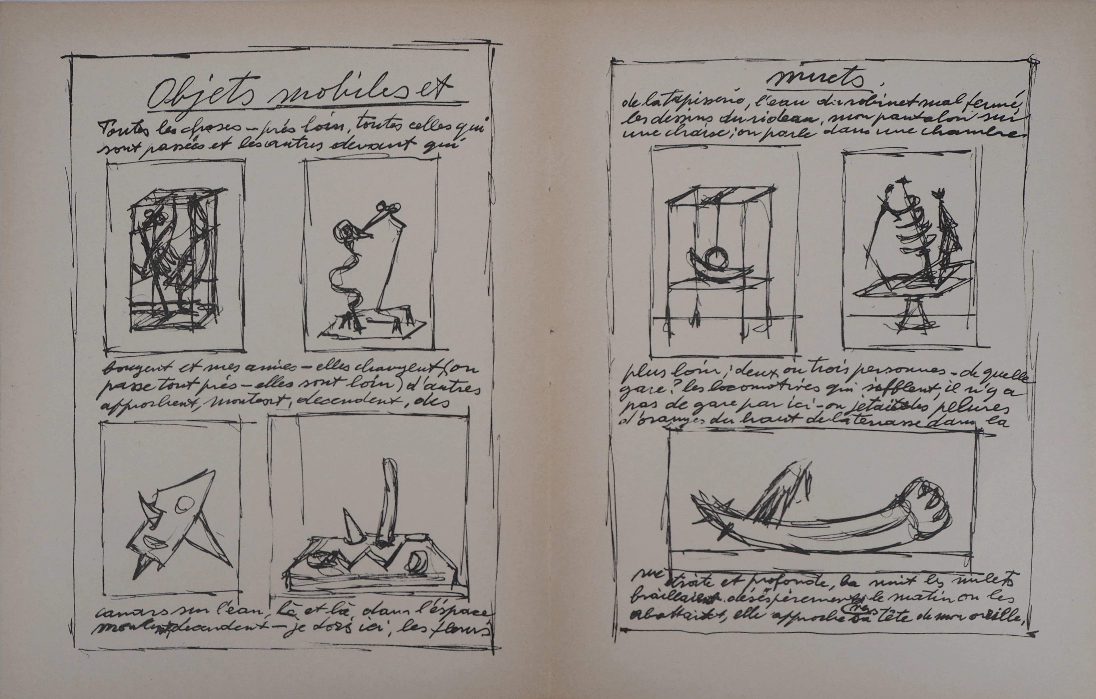 Alberto GIACOMETTI : Objets mobiles et muets, Lithographie originale