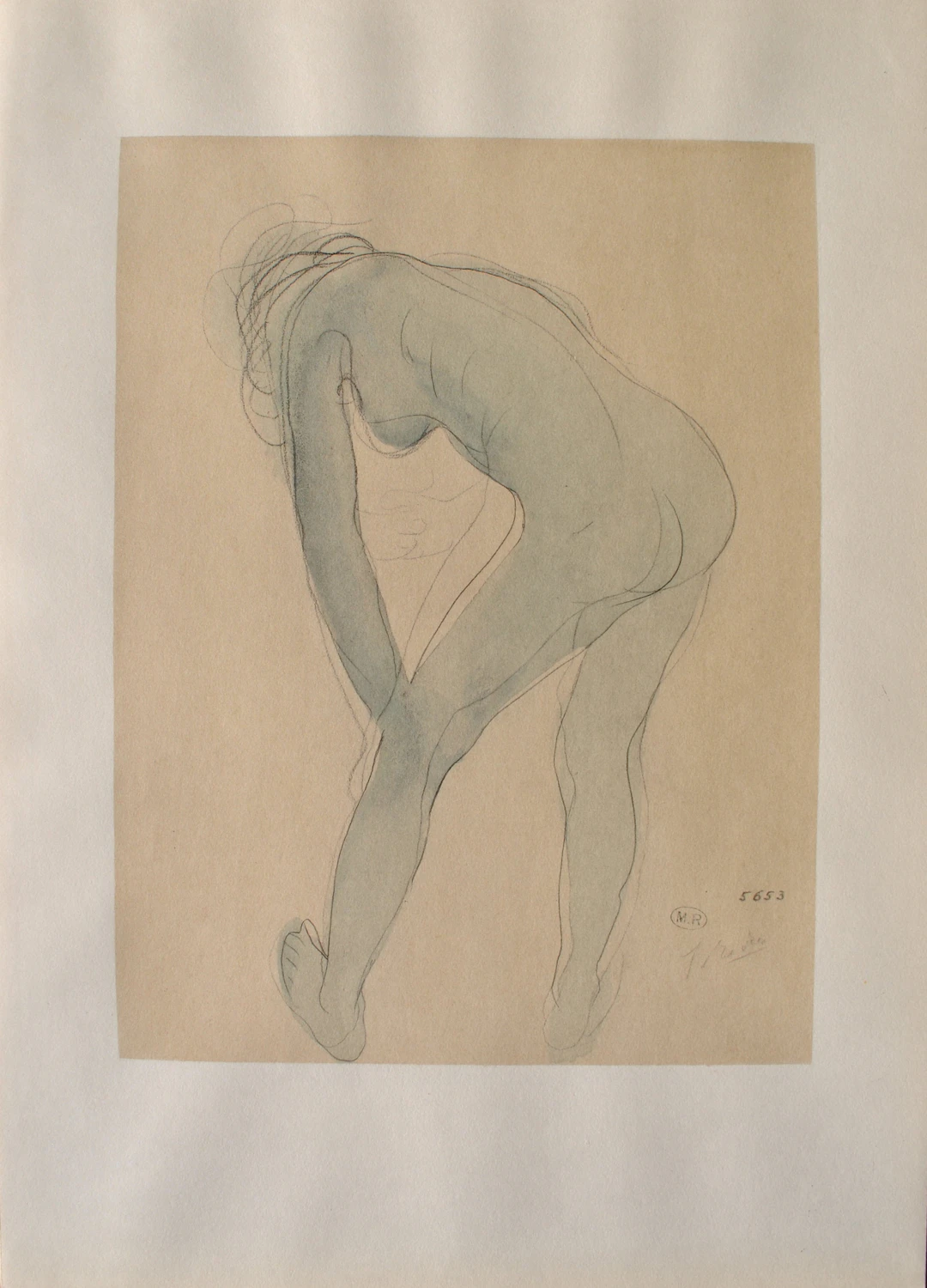 Auguste RODIN : Jeune modèle s’étirant, Gravure signée
