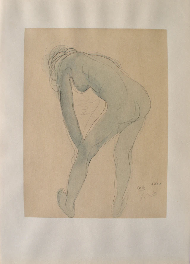 Auguste RODIN : Jeune modèle s’étirant, Gravure signée