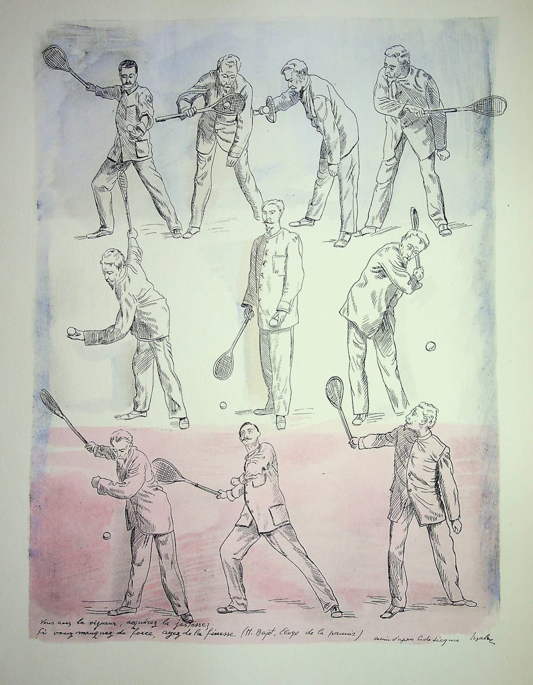 Milivoj UZELAC - Le Badminton, 1932 - Lithographie originale signée