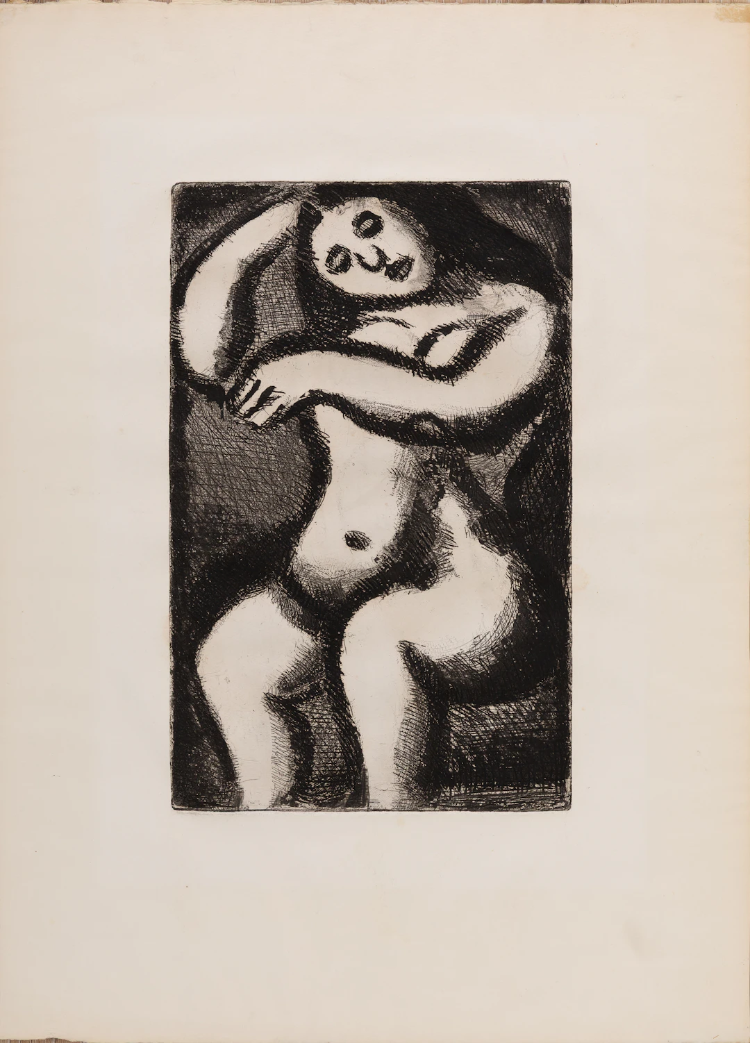 Georges ROUAULT : Nu au repos - Gravure originale