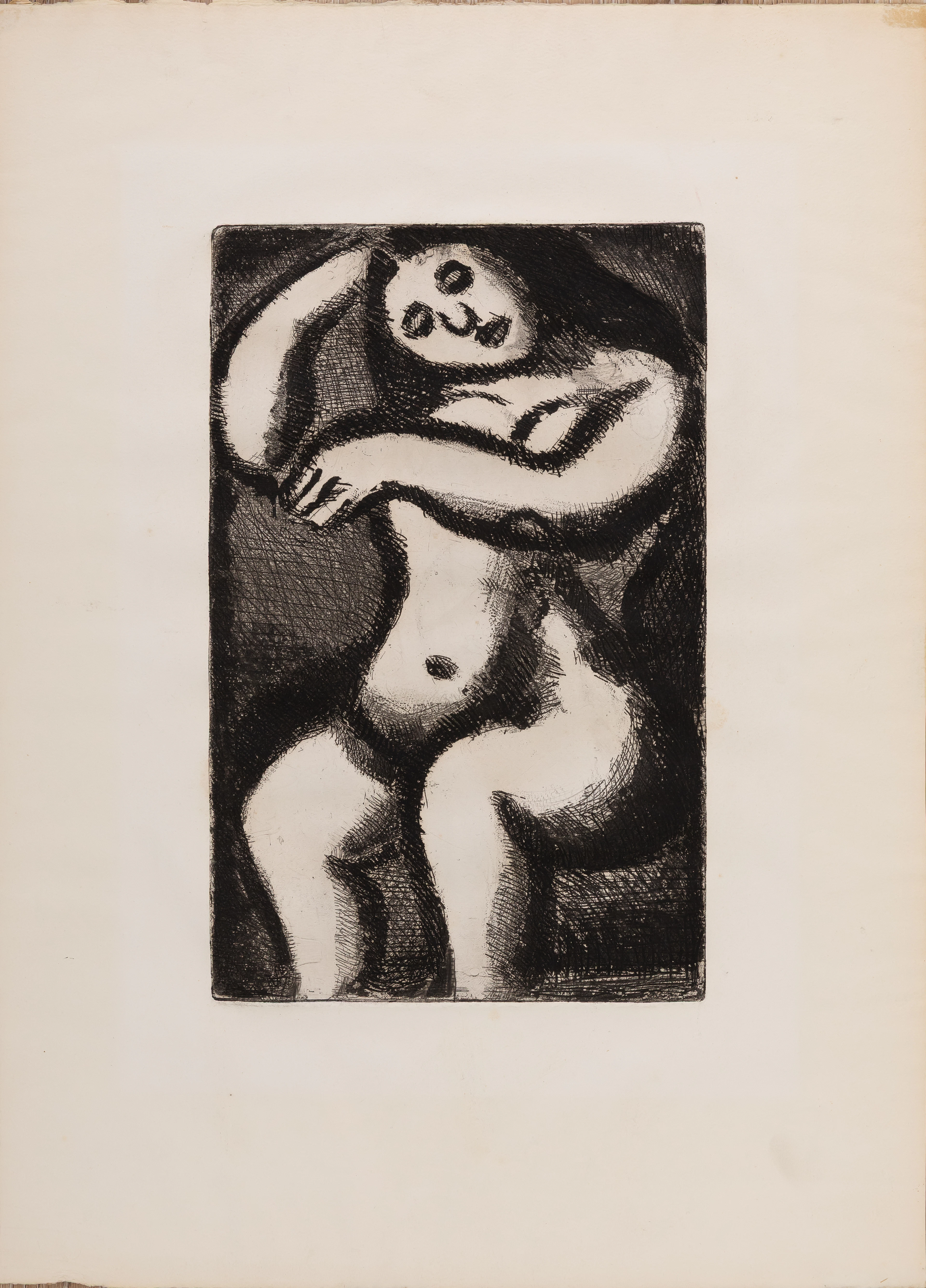 Georges ROUAULT : Nu au repos - Gravure originale