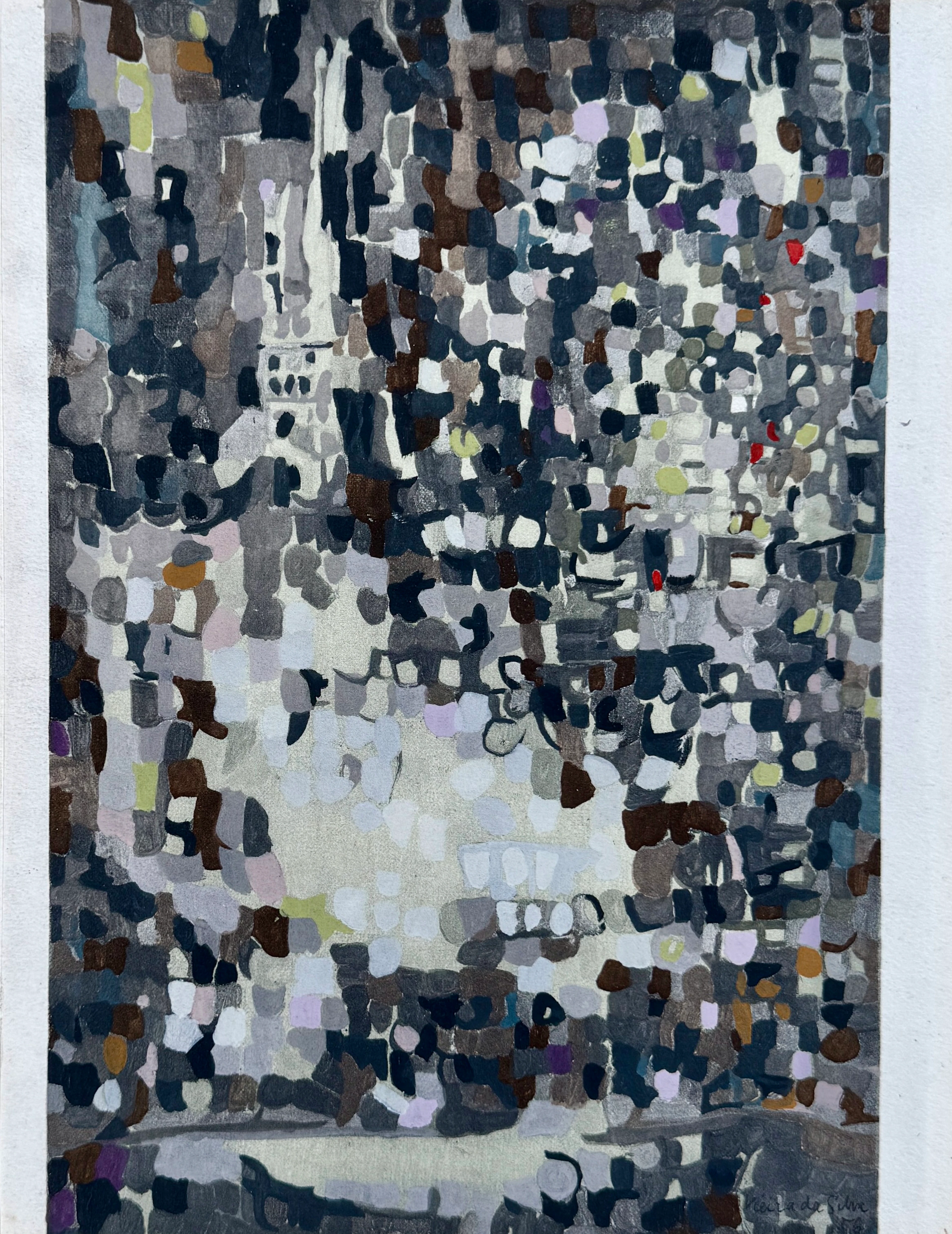 Maria VIEIRA DA SILVA - Composition, 1956 - Pochoir signée dans la planche